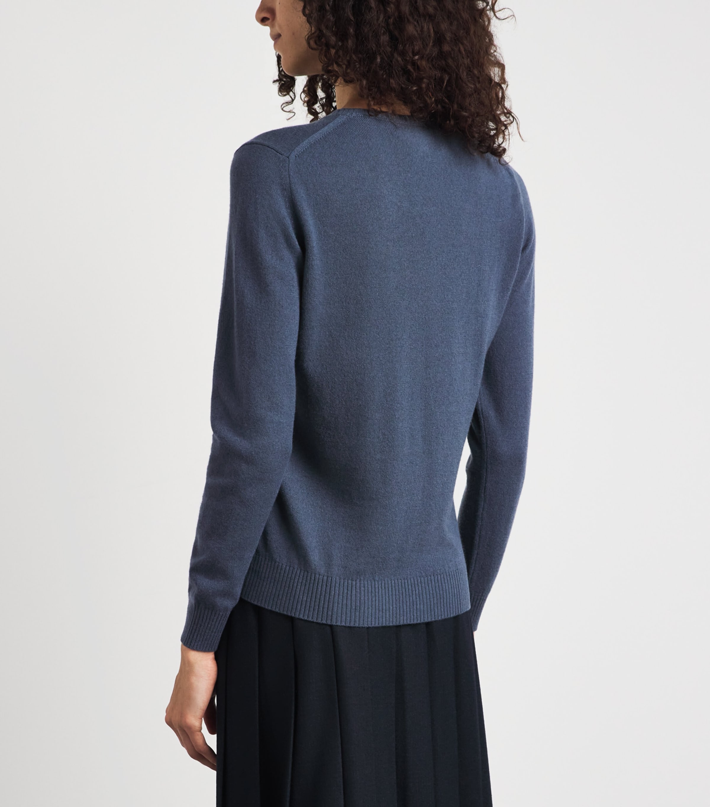 Colombo Womens Cashmere Sweater Denim Blu Image 5
