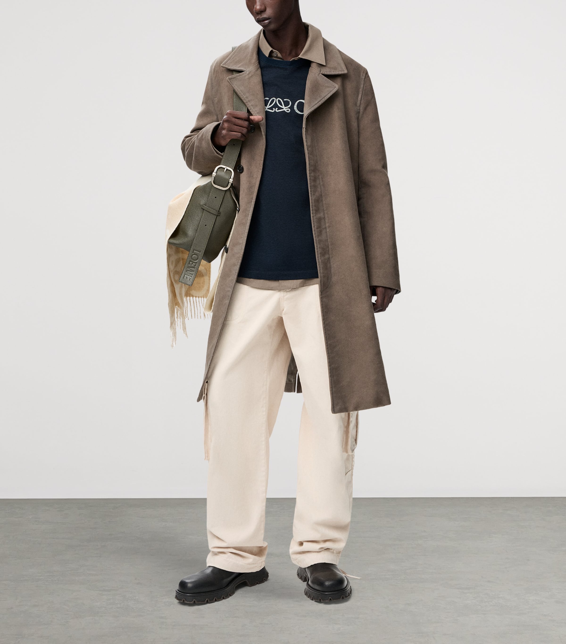 Cotton-Blend Anagram T-Shirt NAVY BLUE Image 2