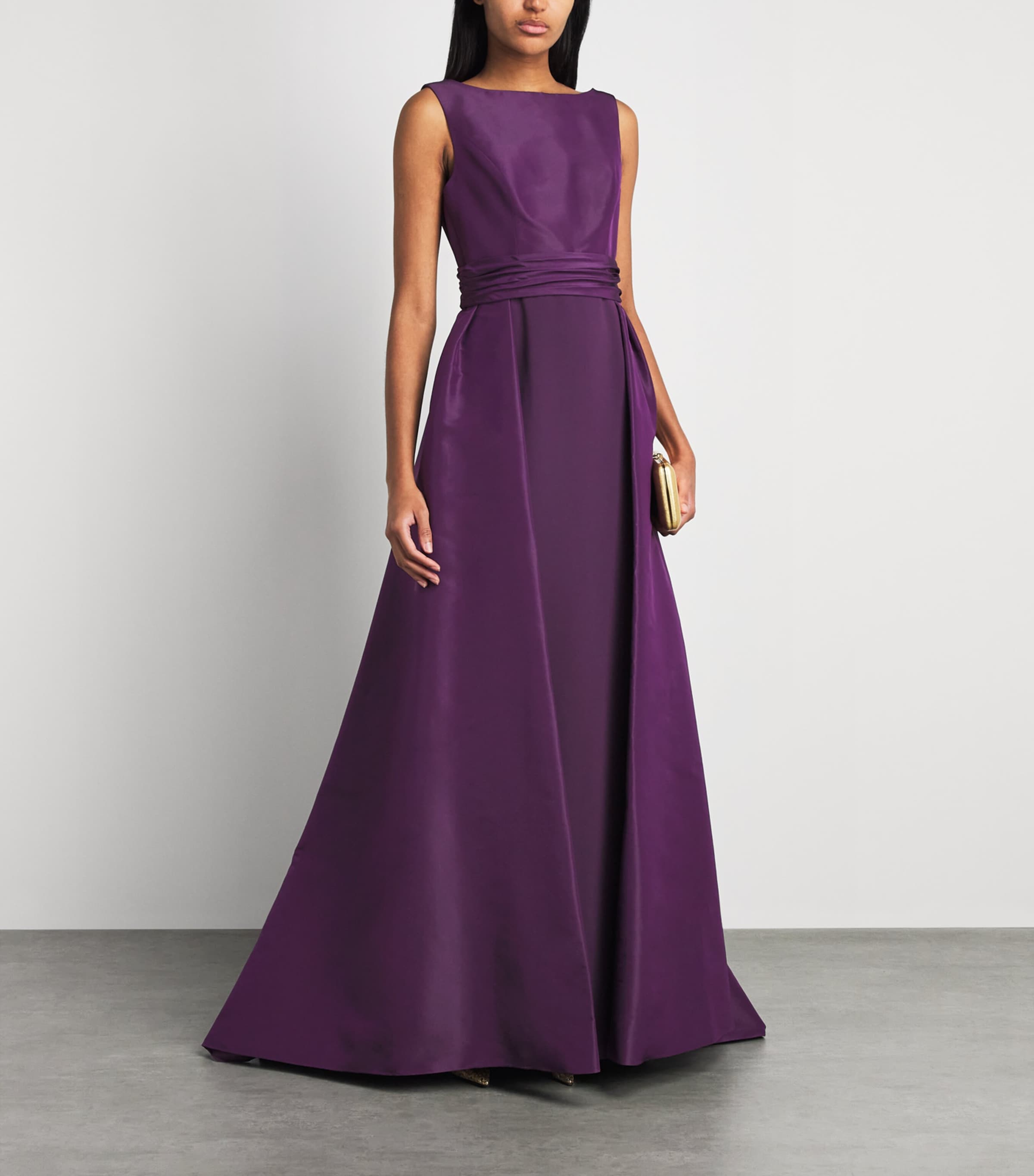 Carolina Herrera Womens Silk Column Gown Plum Image 2