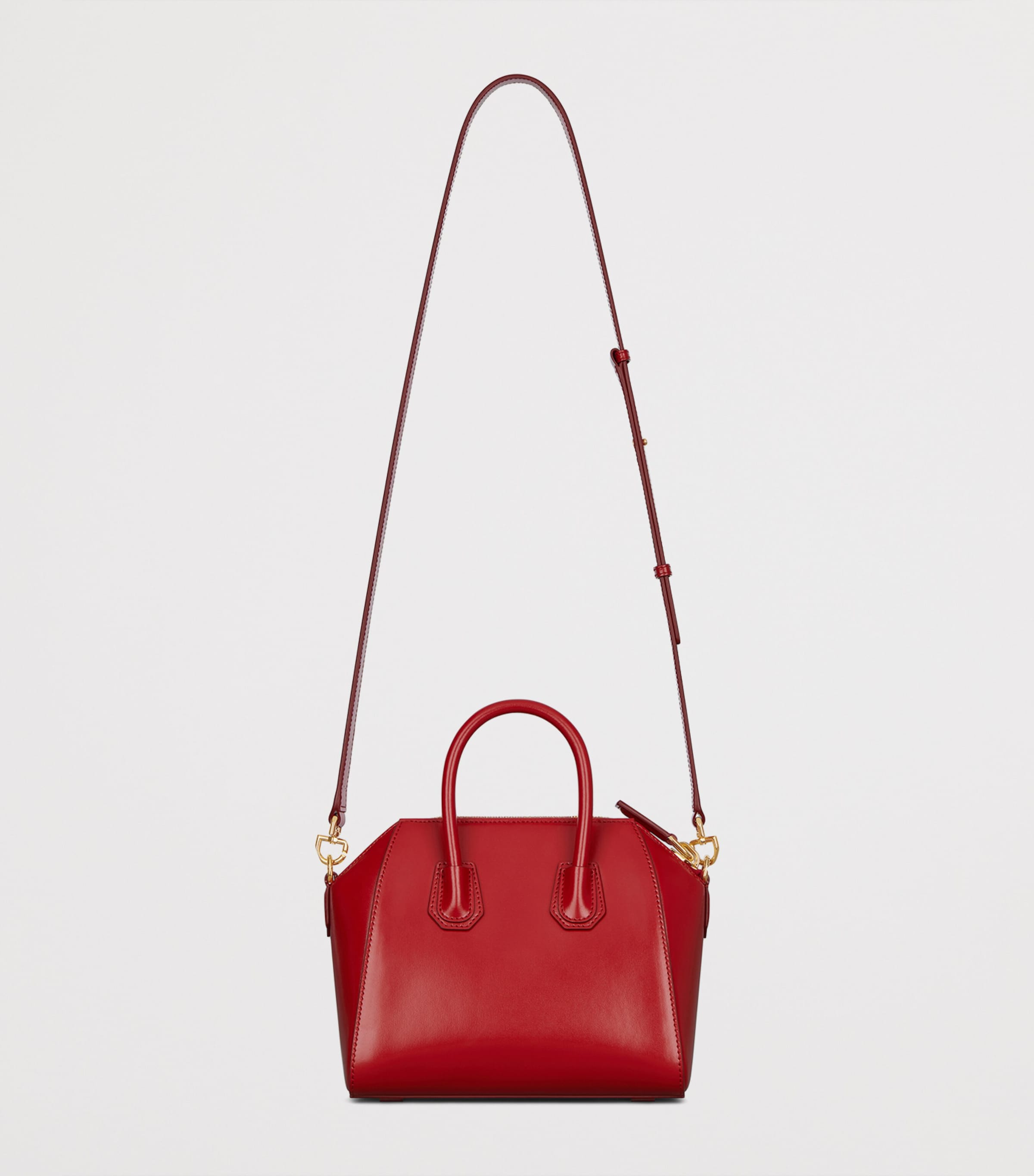 Mini Leather Antigona Top-Handle Bag VERMILLON Image 3