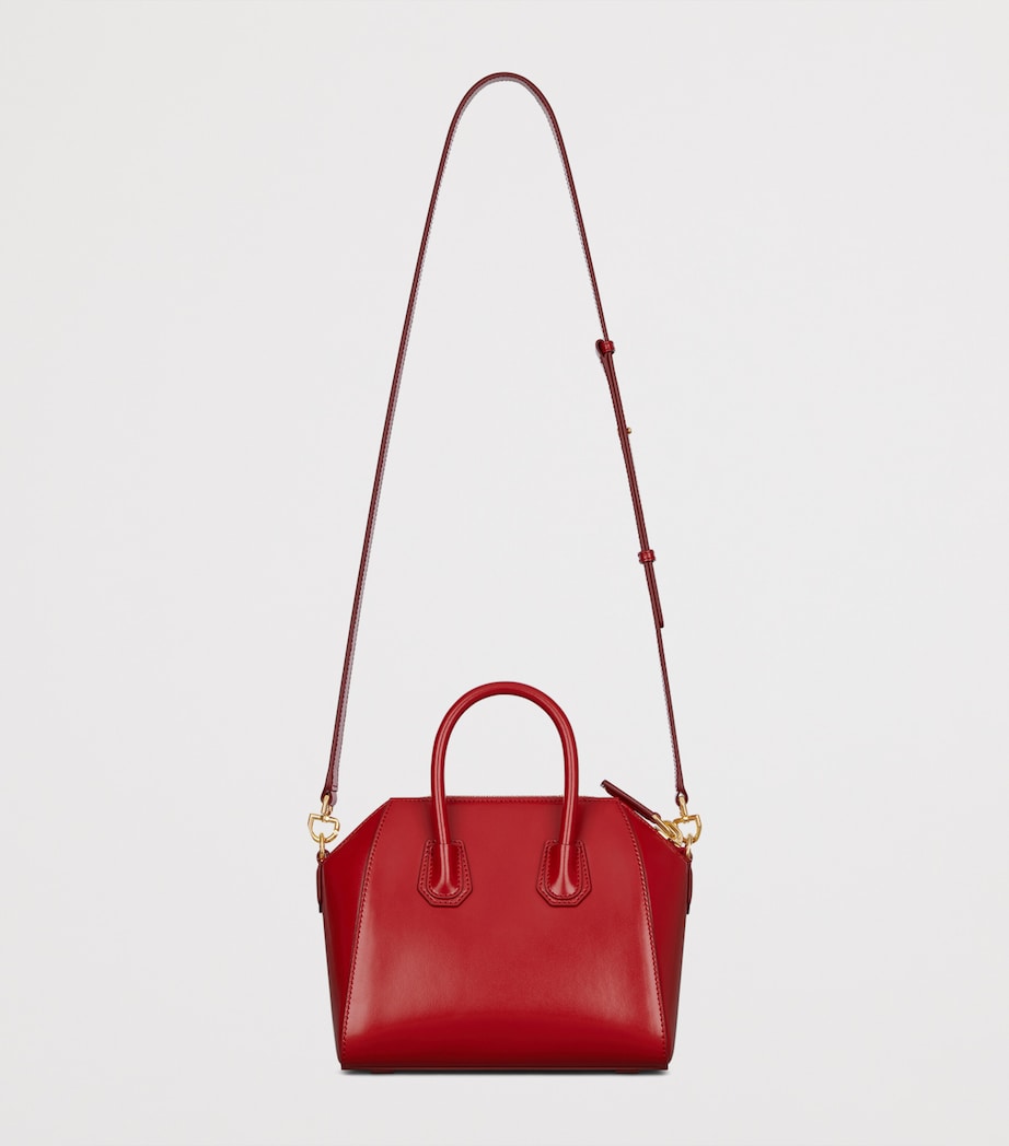 Mini Leather Antigona Top-Handle Bag VERMILLON Image 3