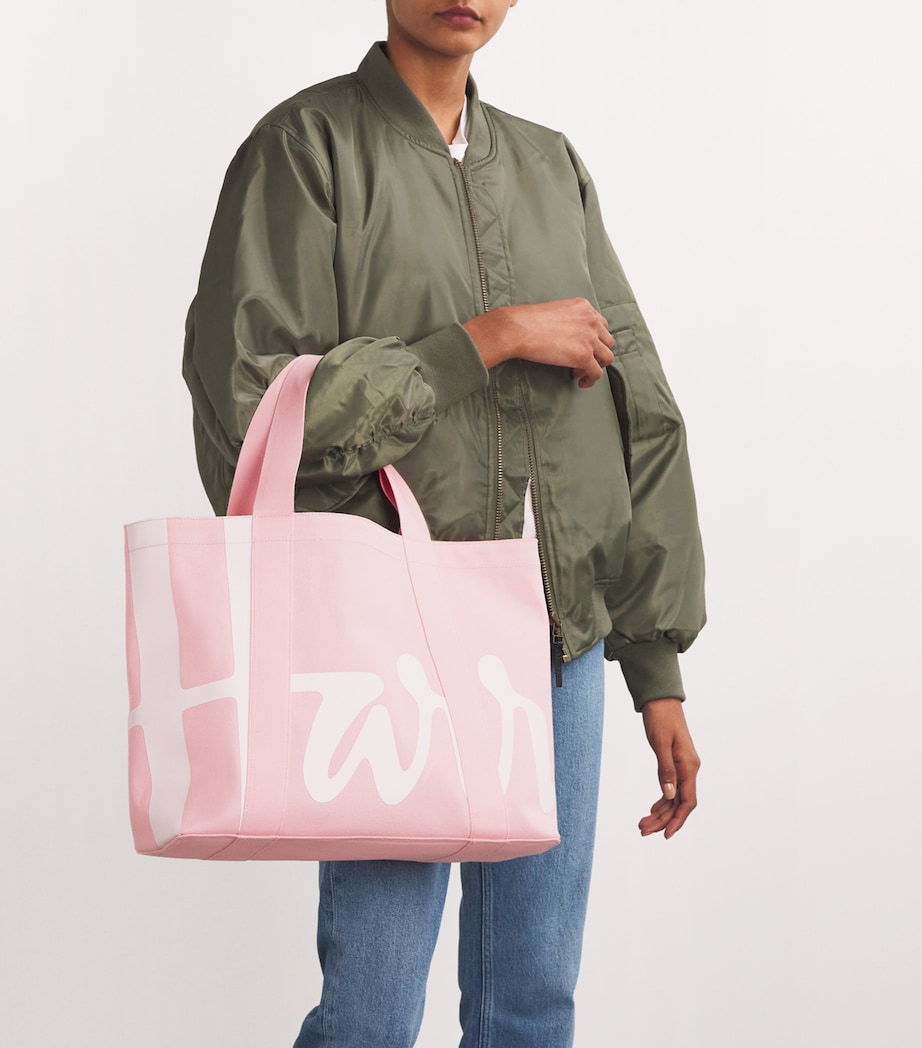 Medium Cotton Logo Tote Bag LIGHT PINK Image 2