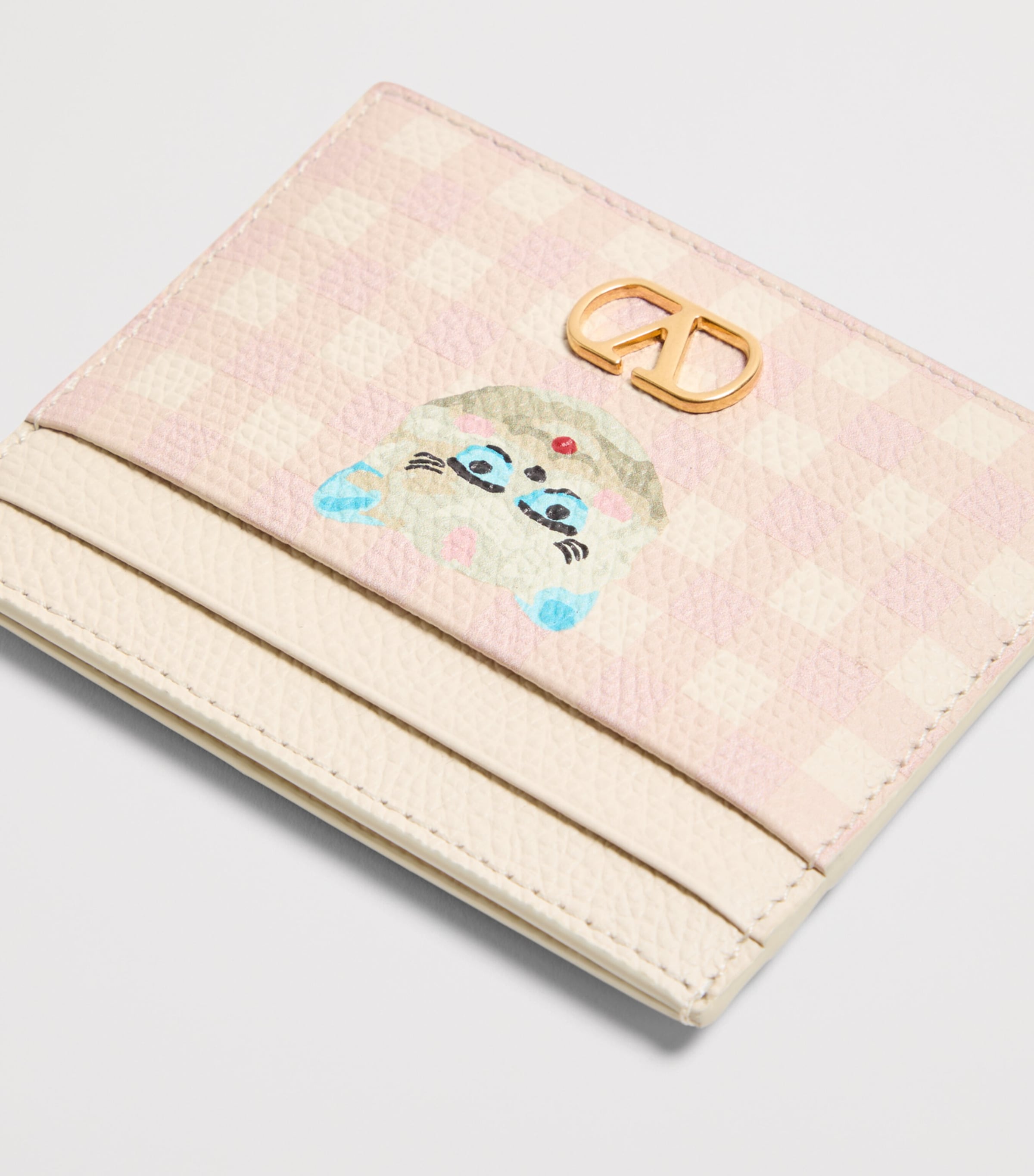 Grained Leather VLogo Signature Card Holder 9PK Image 4