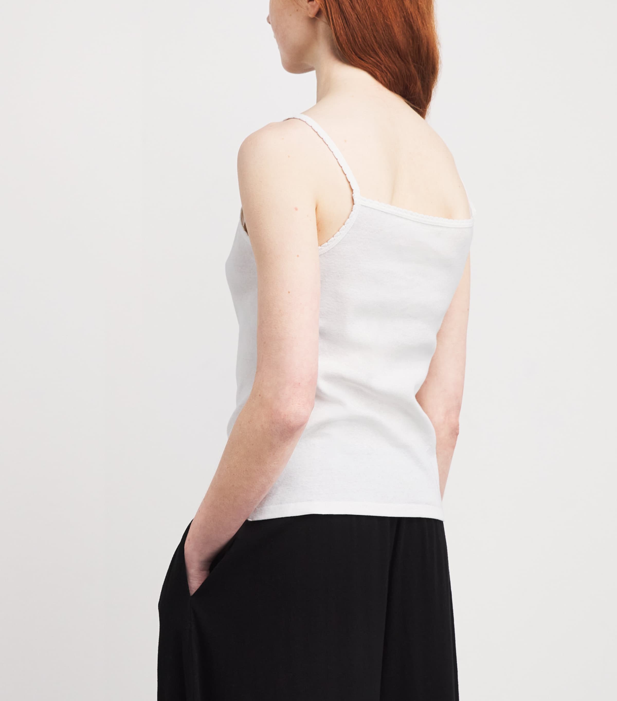 The Row Womens Denzel Cotton Cami Top White Image 4