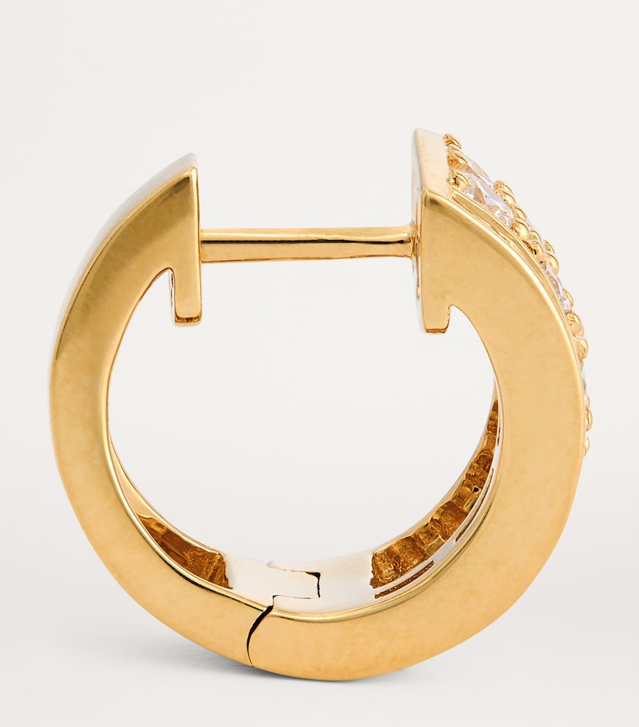 Yellow Gold and Diamond Lola Huggie Earrings YELLOW GOLD Image 4