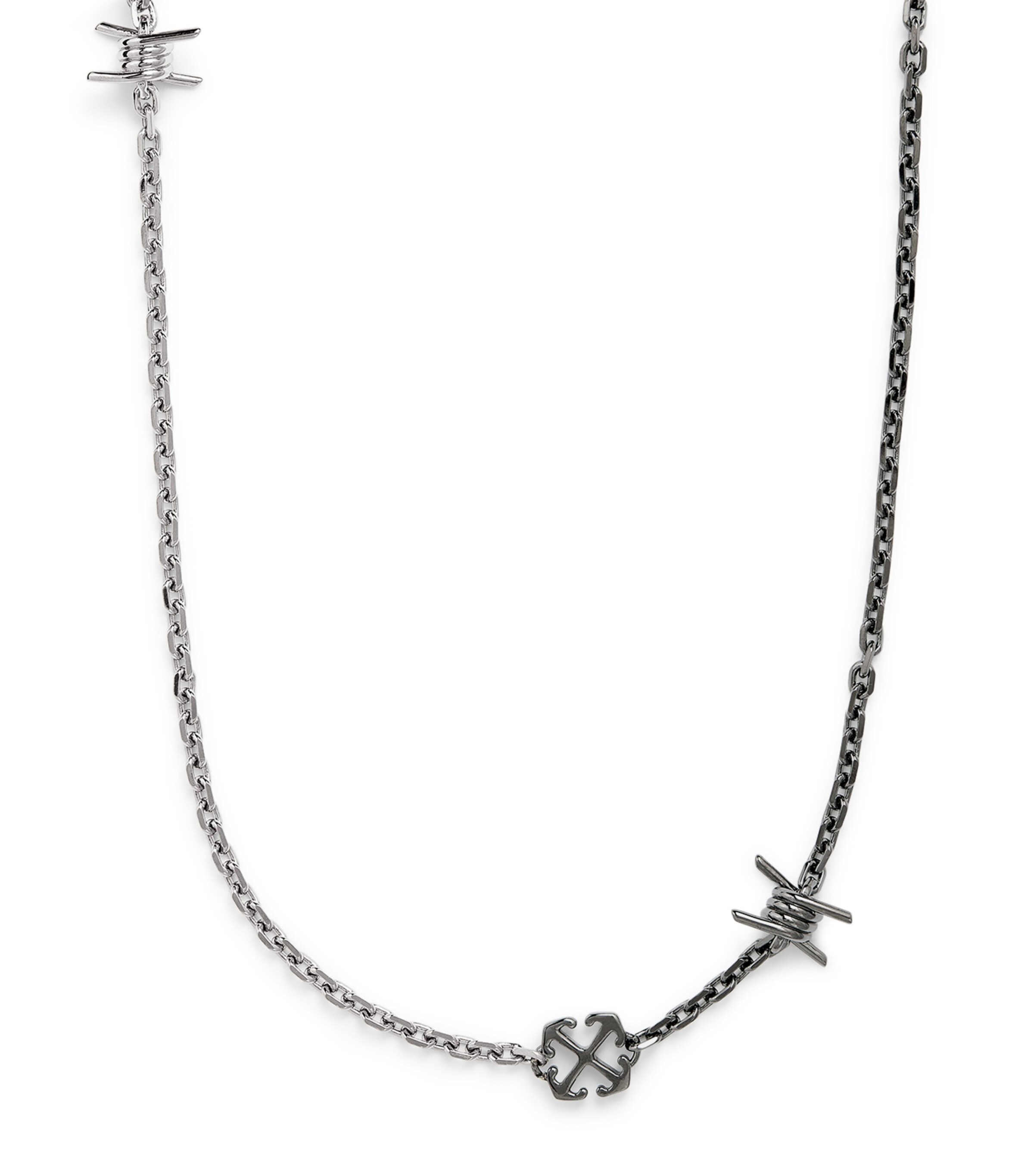 イチ押しアイテム【Off-White】Barbed Wire ネックレス Off-White Two-Tone Barbed Wire Necklace | Harrods US