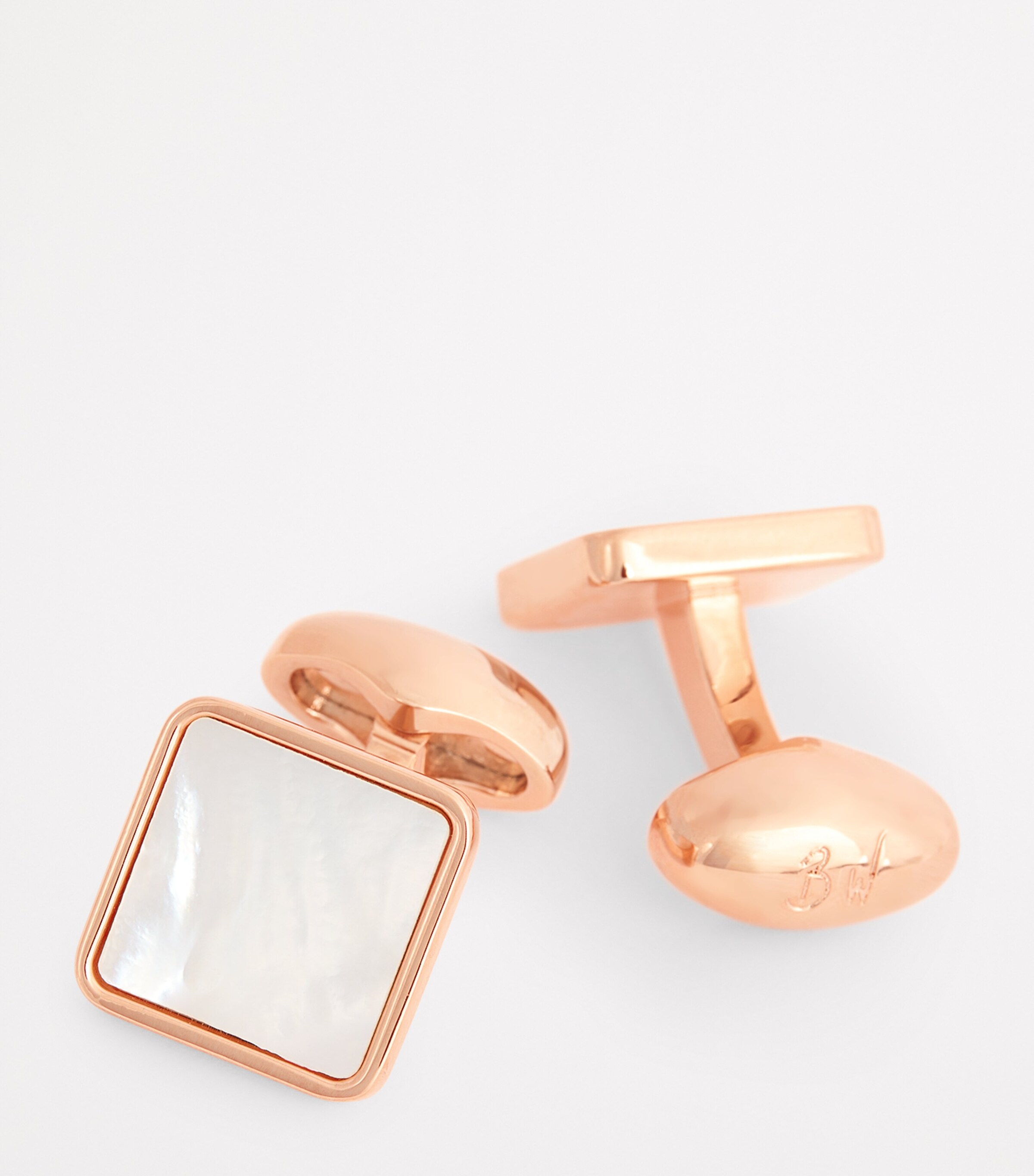 Babette Wasserman Rose Gold-Plated Key Stone Cufflinks Silver Image 6