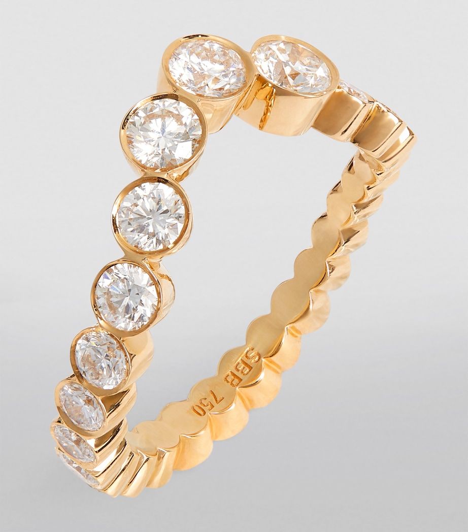 Sophie Bille Brahe Yellow Gold and Diamond Ensemble Ocean Ring Yellow Gold Image 2