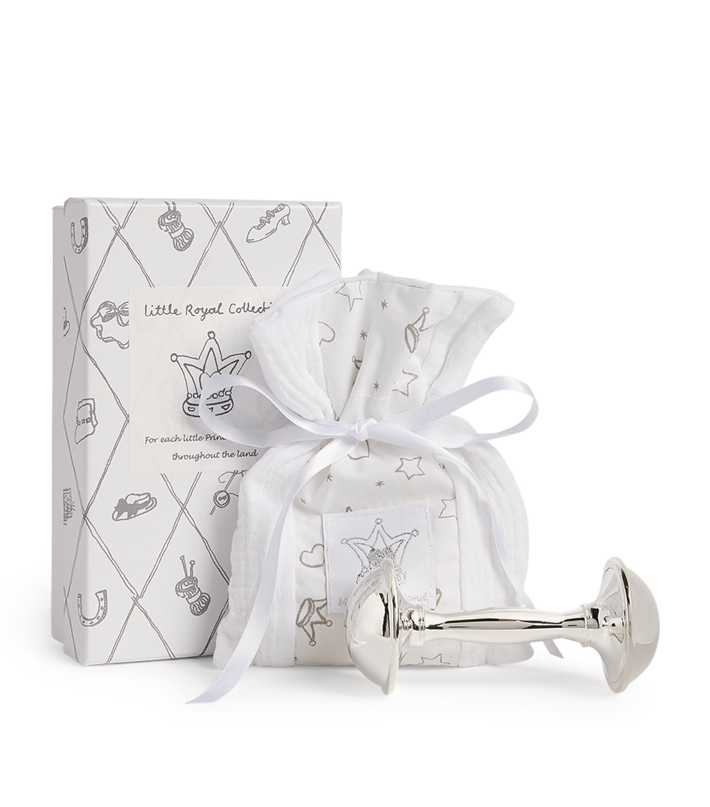 English Trousseau Little Royal Rattle In Metallic