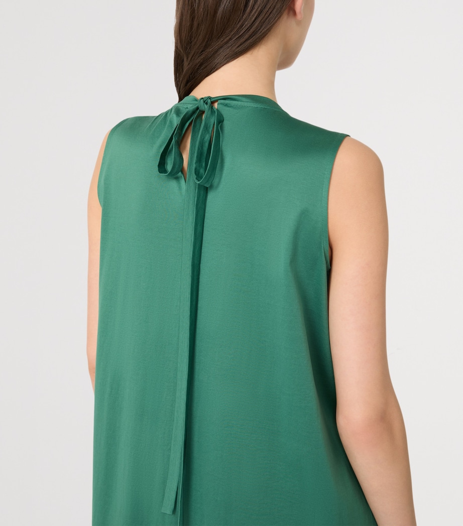 Weekend Max Mara Womens Cotton Pleated Midi Dress Green Image 6