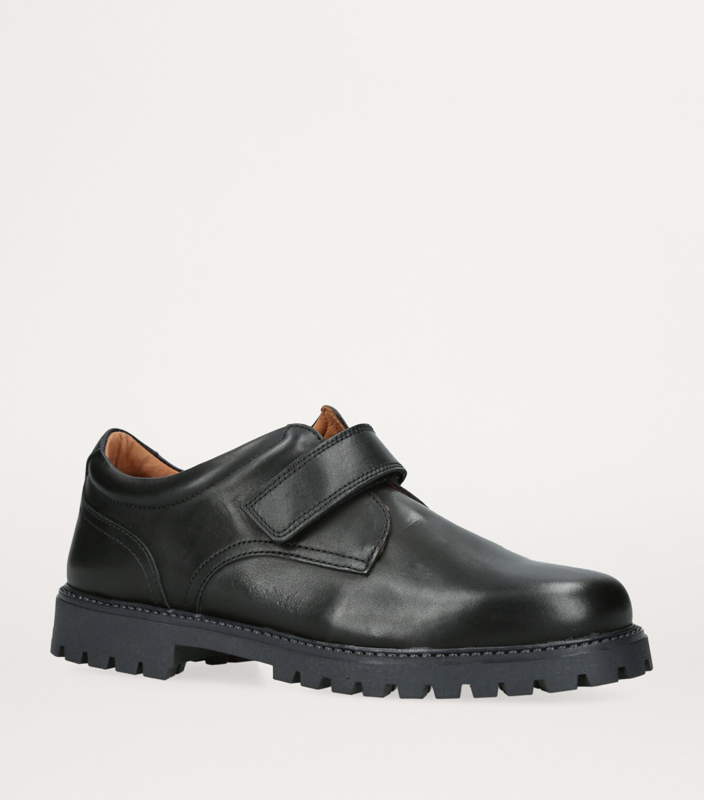 papouelli Leather Harry School Shoes Black Image 3