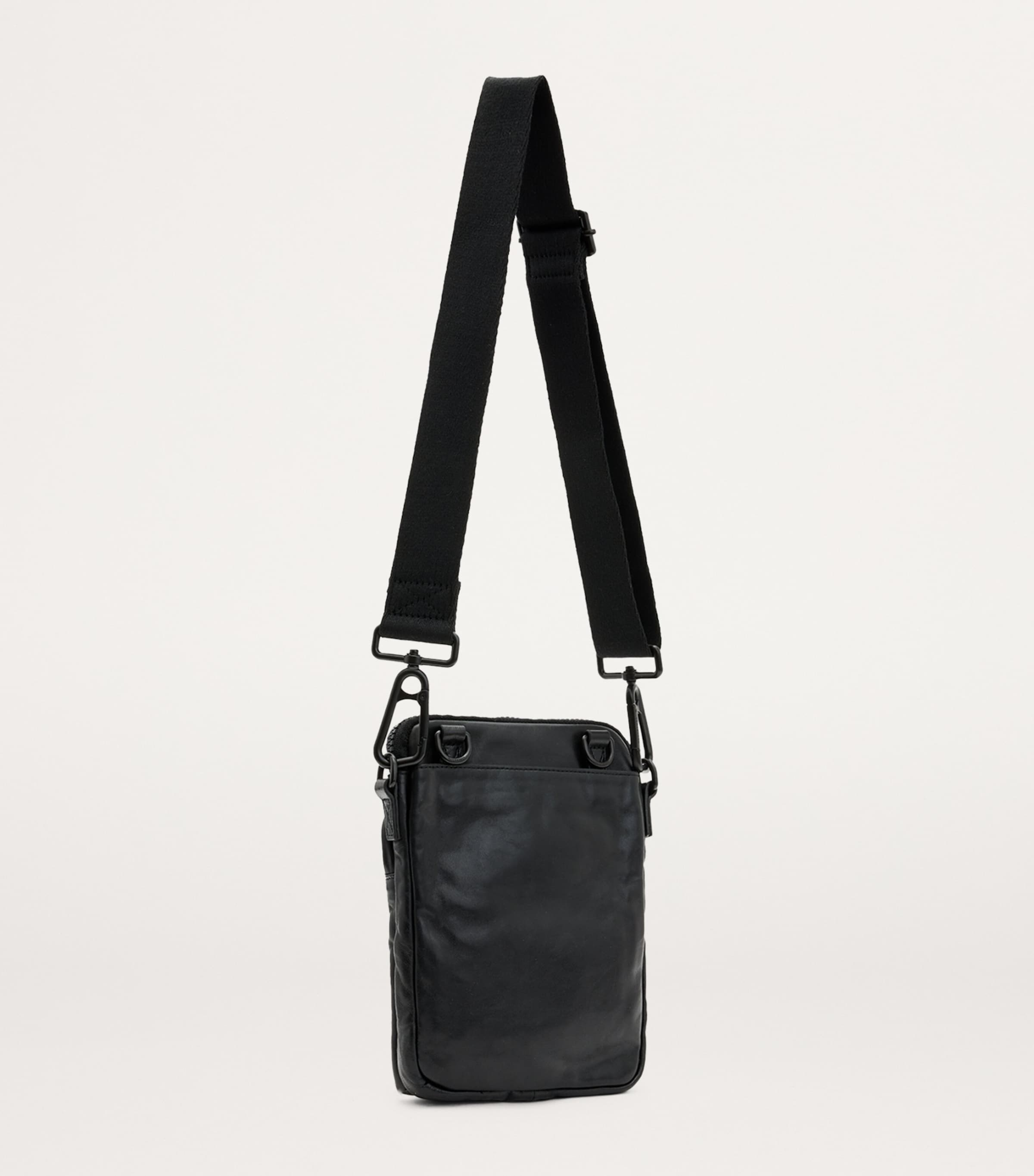 Leather Falcon Cross-Body Bag BLACK Image 3