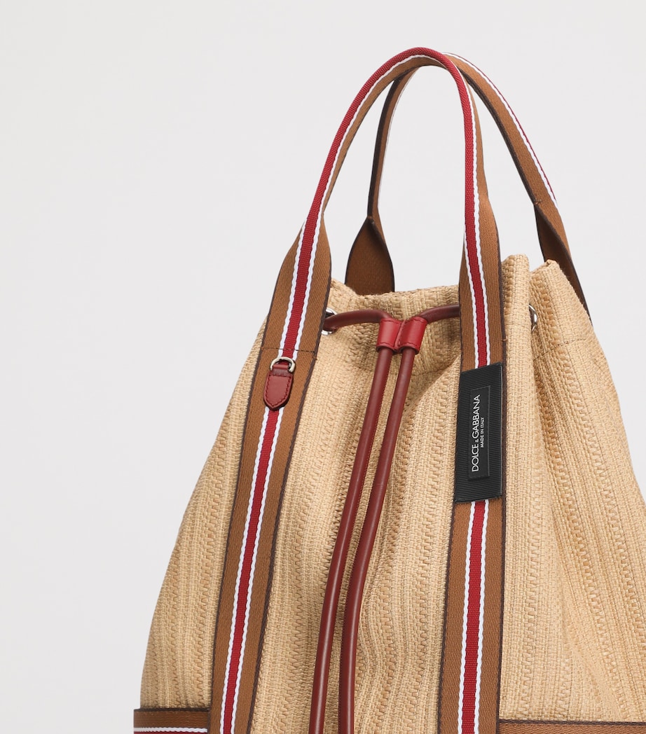 Dolce&Gabbana Raffia-Leather Essenza Backpack Multicolour Image 5