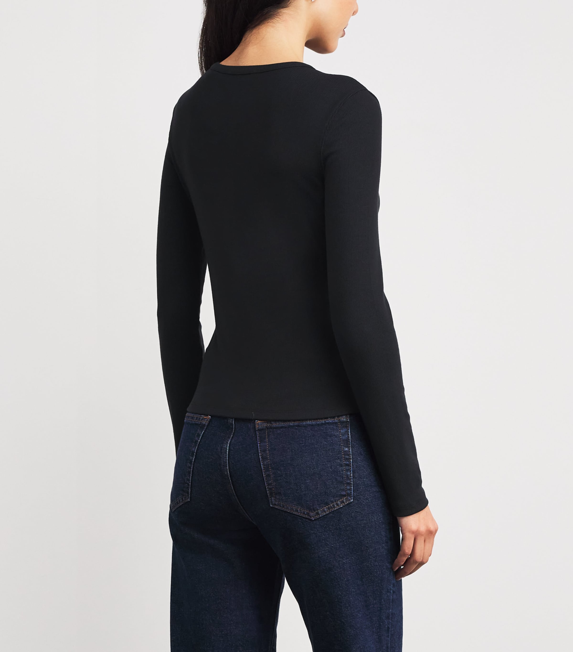 Rib Splay Cardigan BLACK Image 4