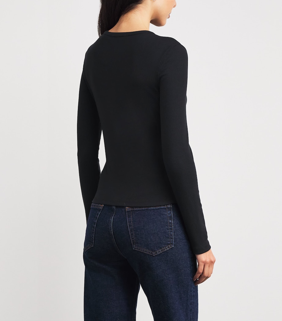 Rib Splay Cardigan BLACK Image 4