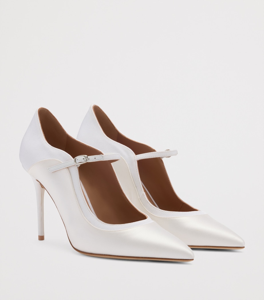 Satin Corina Heeled Pumps 85 WHITE Image 3