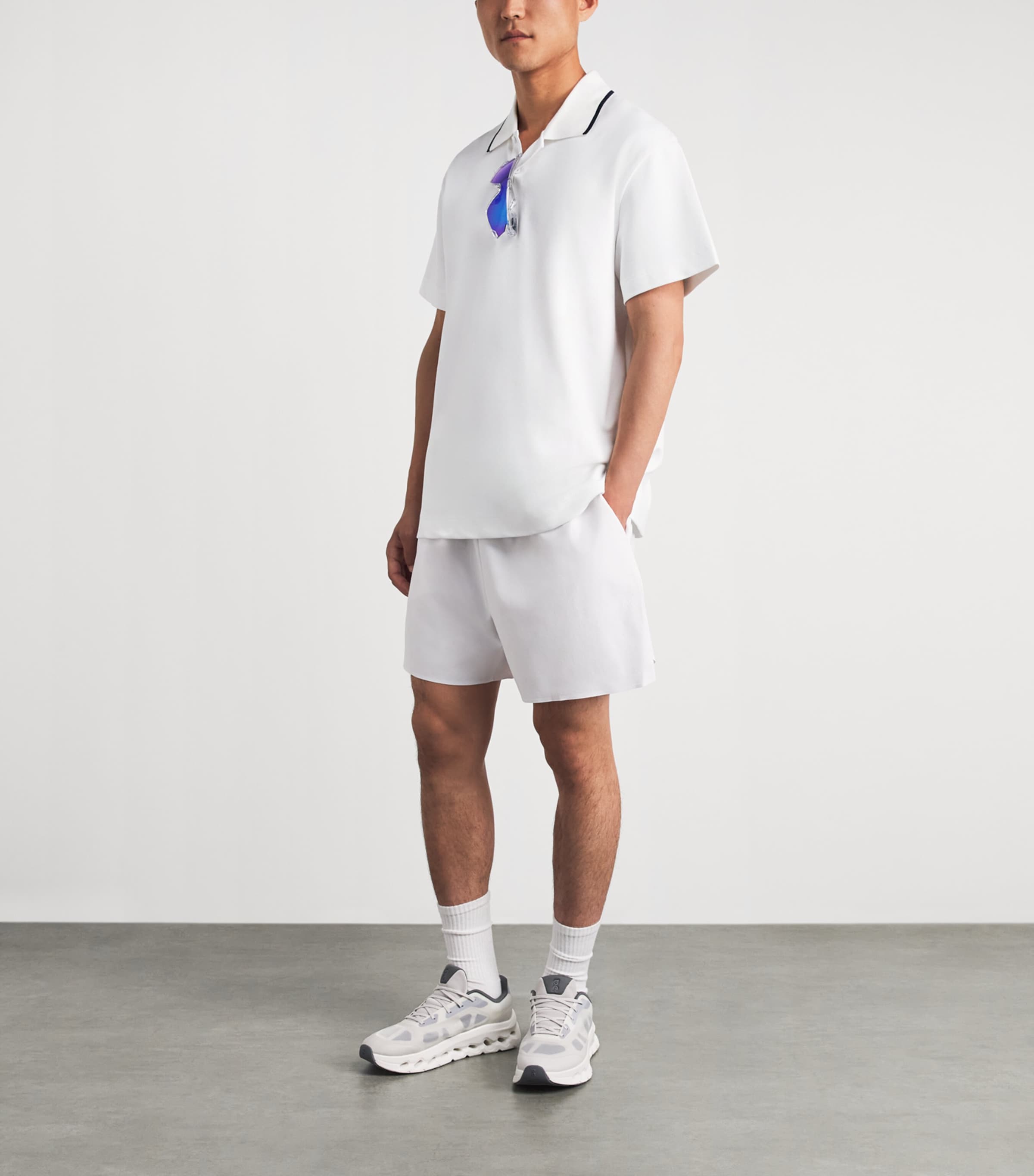 On Mens Courtside Polo Shirt All White Image 2