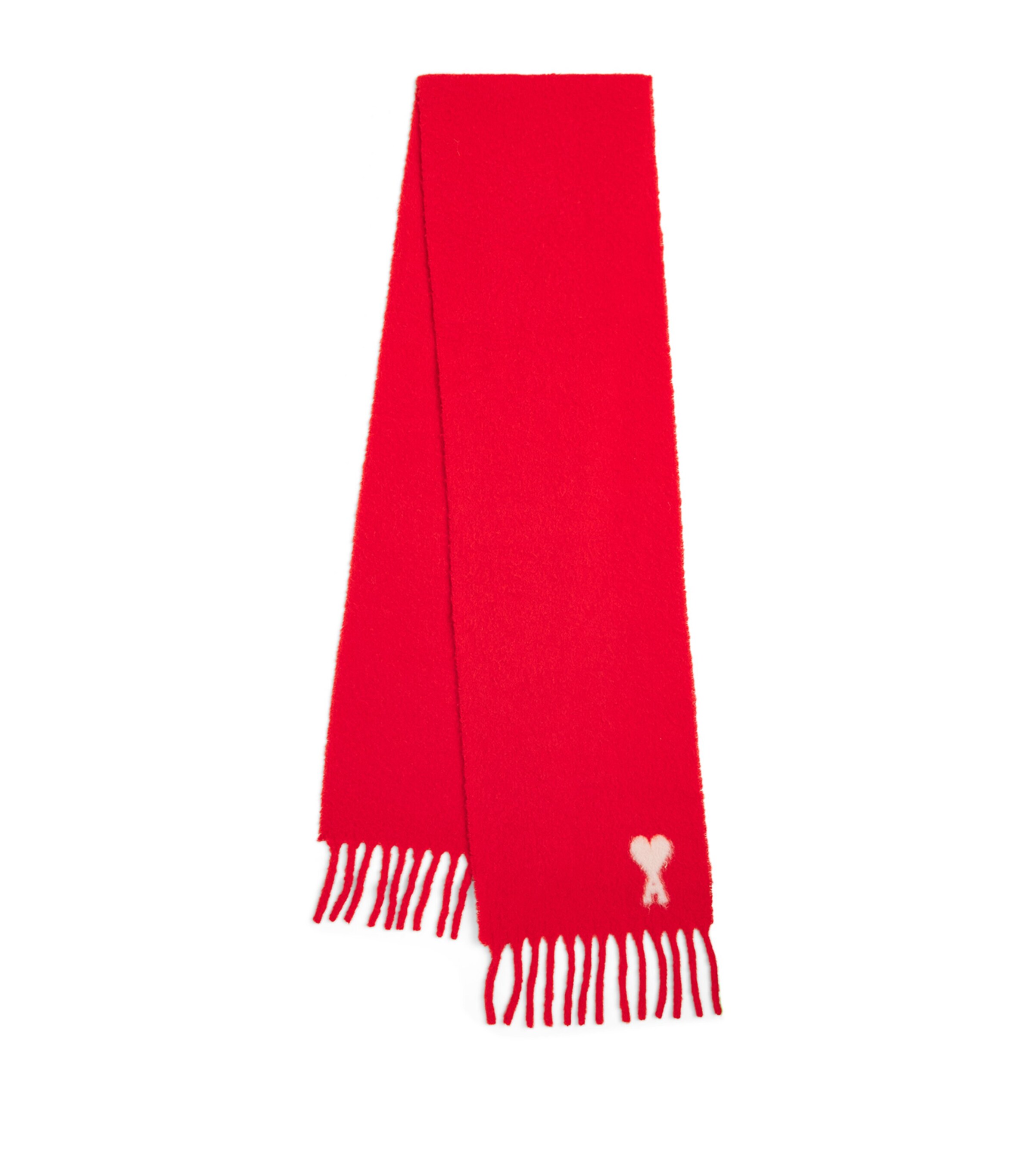 AMI Paris Red Alpaca-Blend Ami de Coeur Scarf | Harrods US