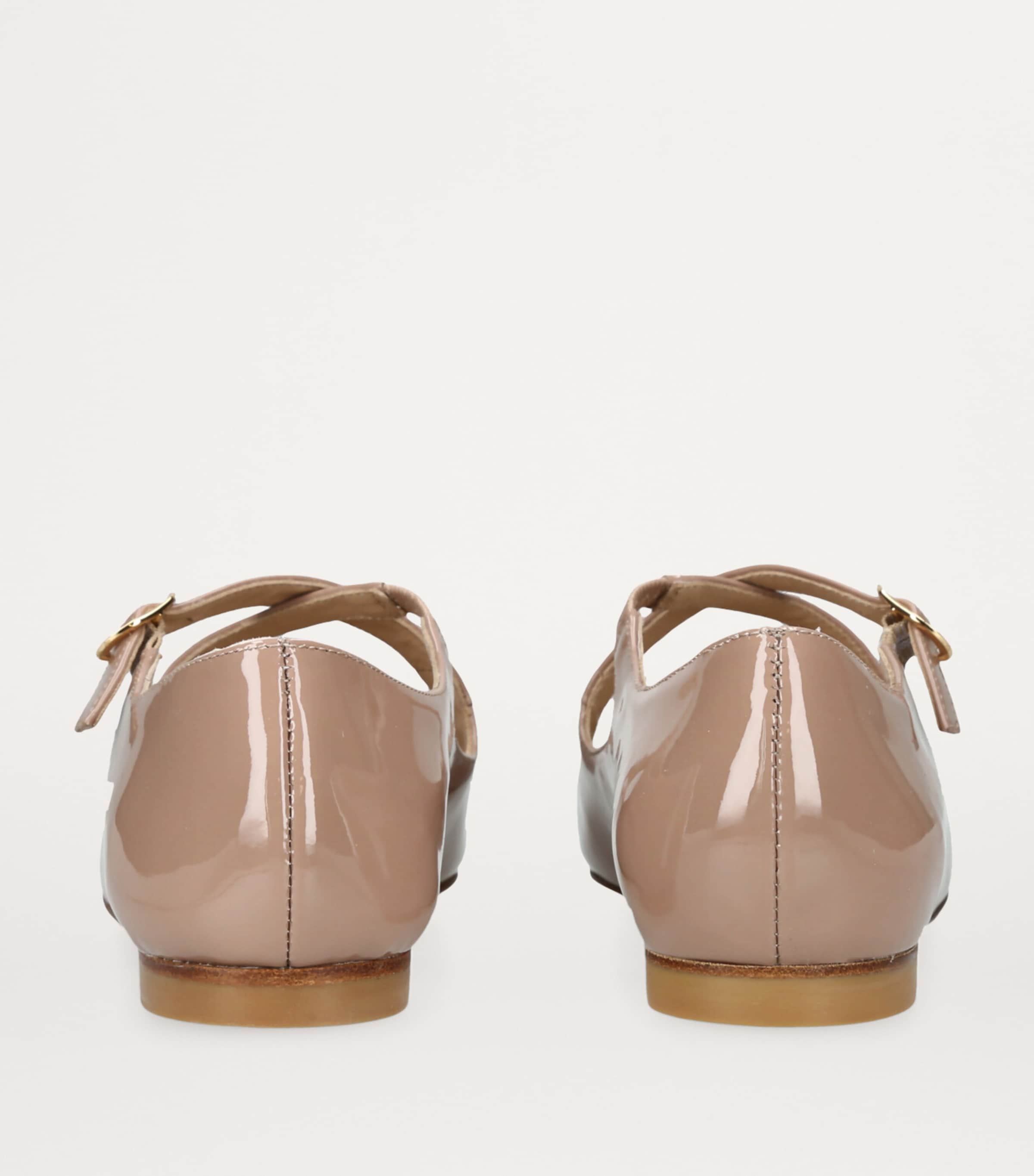 Stuart Weitzman Patent Leather Clem Mary Jane Flats Beige Image 2
