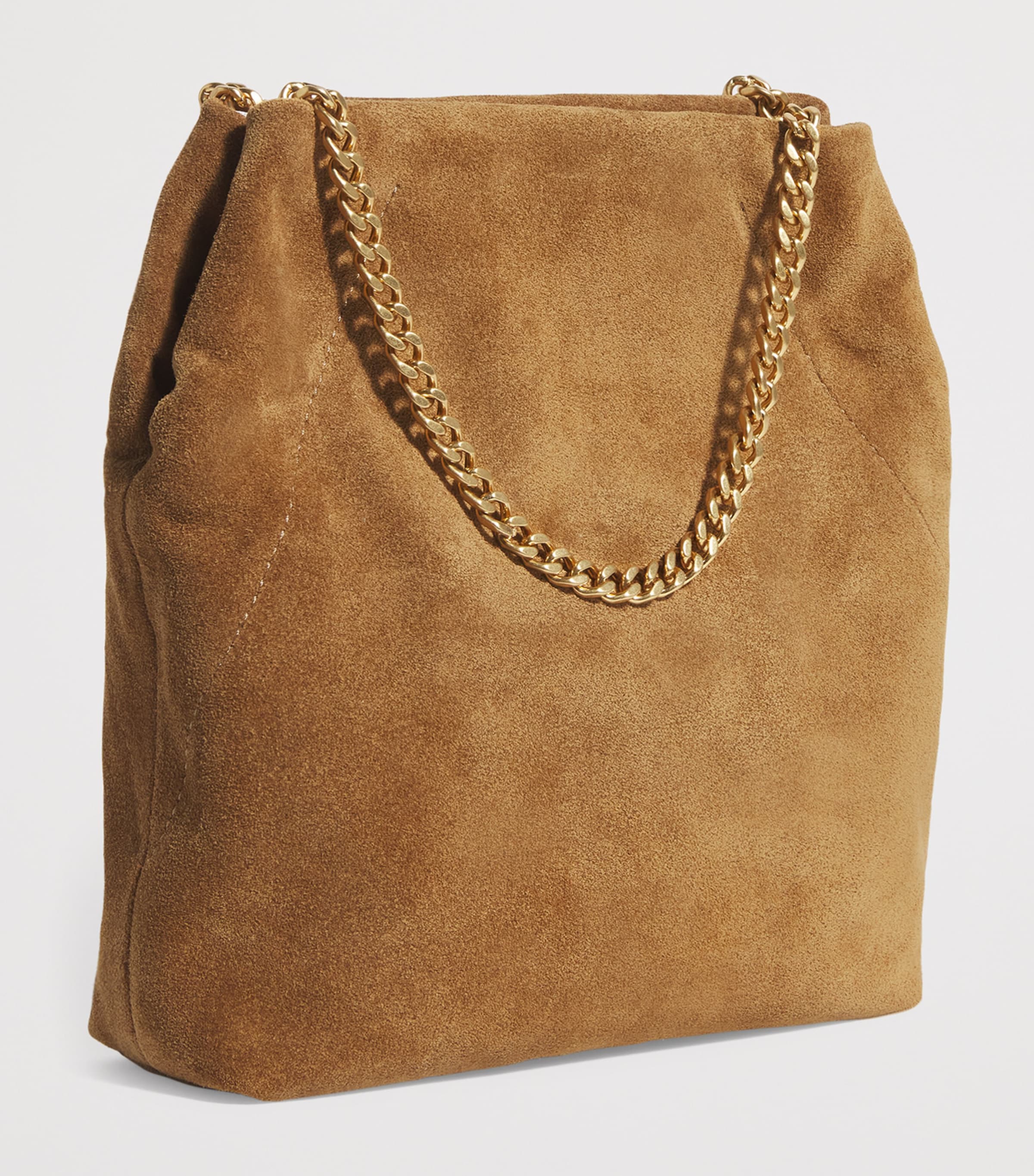 Small Suede Slouch Top-Handle Bag ACORN Image 3