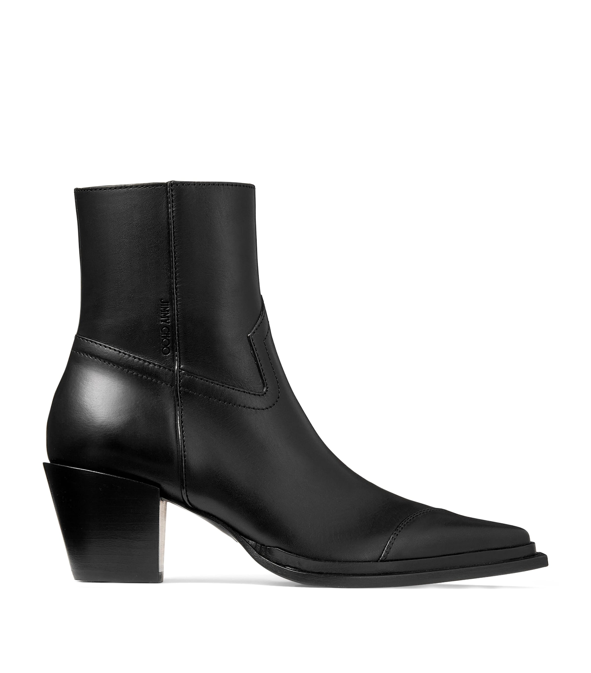 Jimmy Choo Black Leather Boots In Black