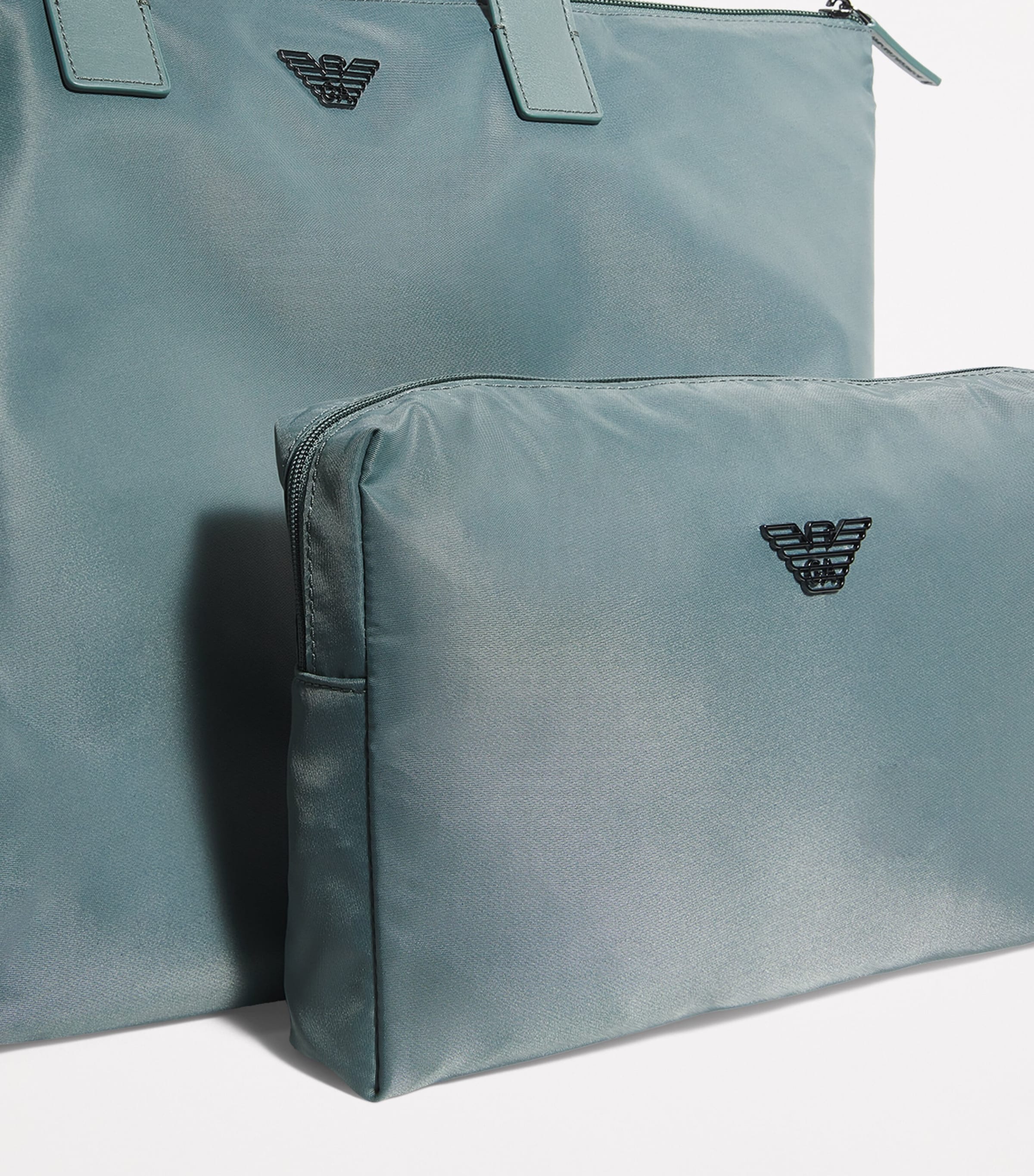 GIORGIO ARMANI Nylon tote bag エナメル ロゴ