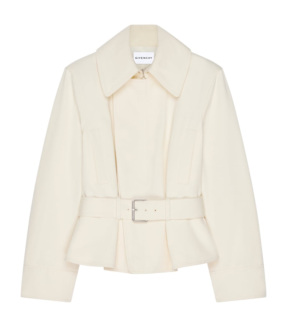 Cotton-Wool Belted Bomber Jacket IVORY Image 1