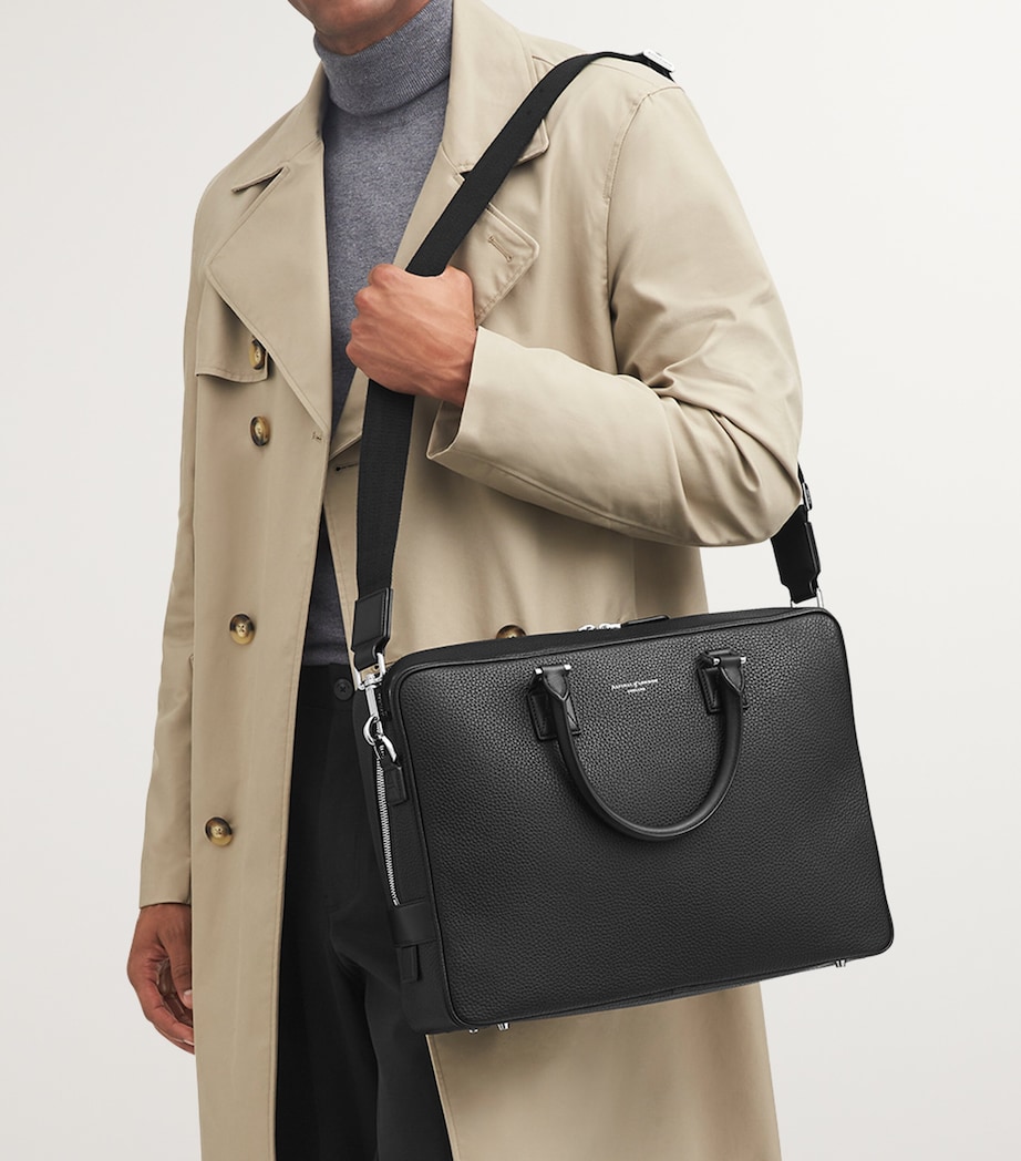 Leather Mount Street Briefcase Bag BLACK Image 7