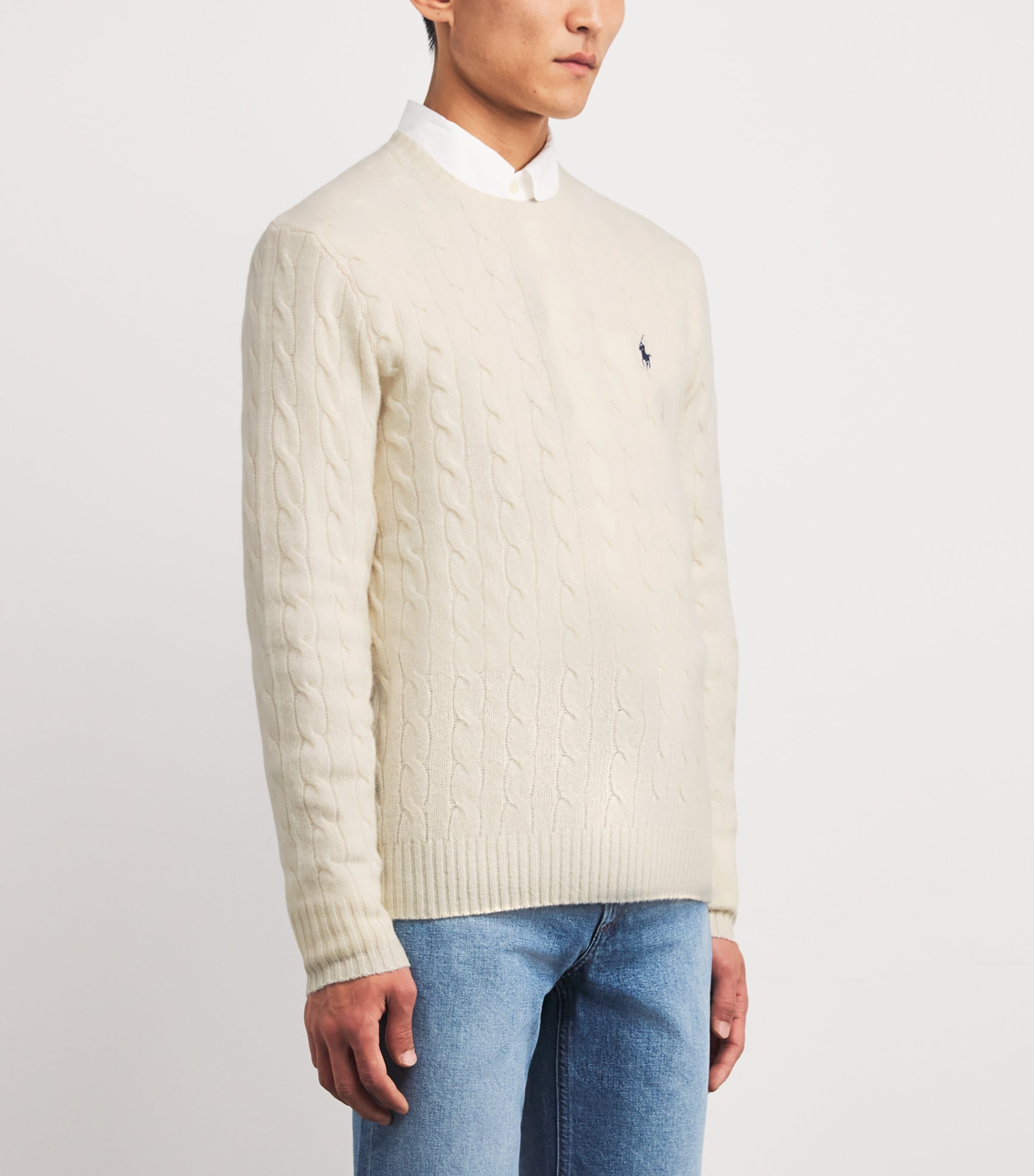 Wool-Cashmere Cable-Knit Sweater NATURAL Image 3