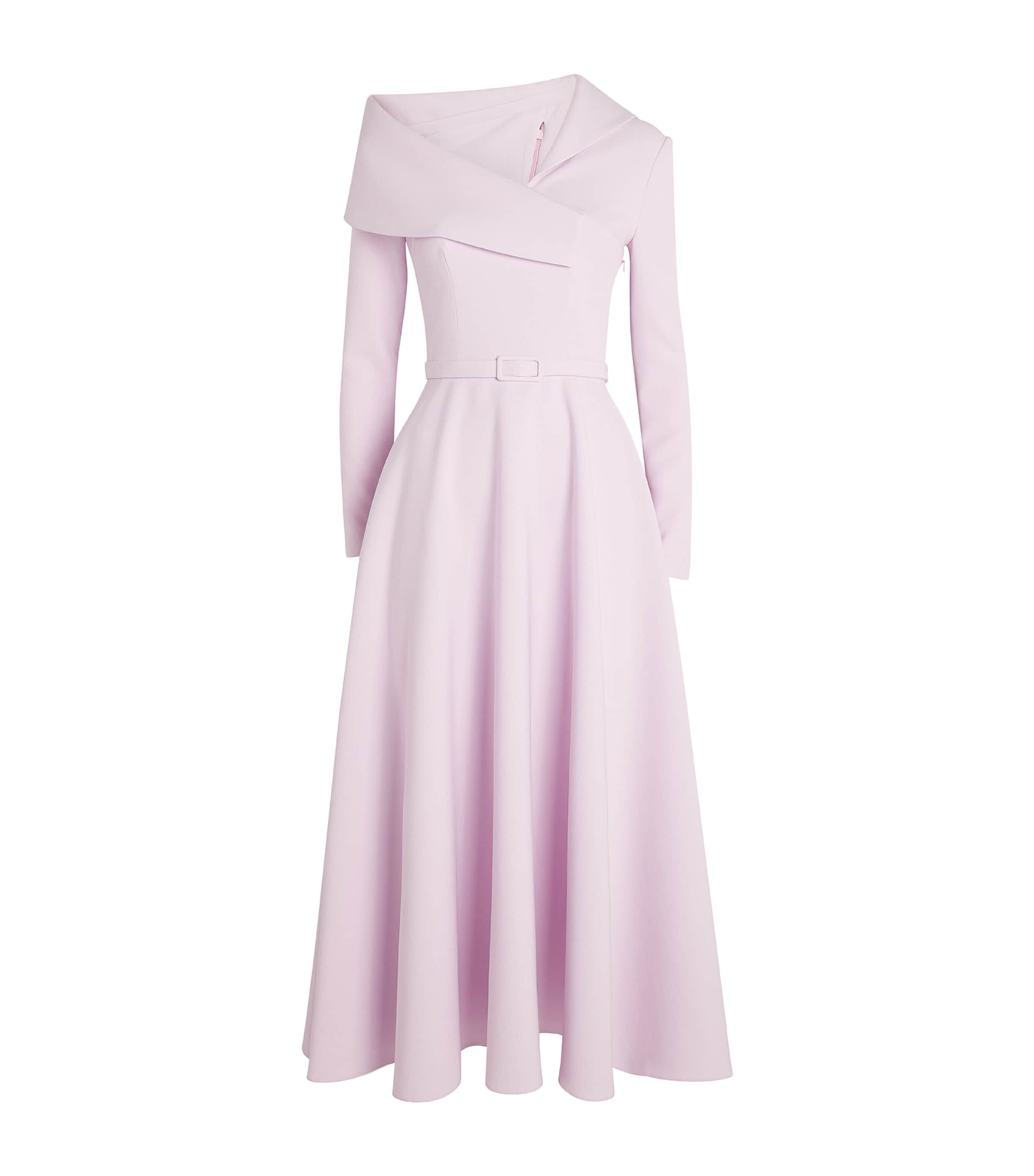 Safiyaa Crepe Odelle Midi Dress In Purple