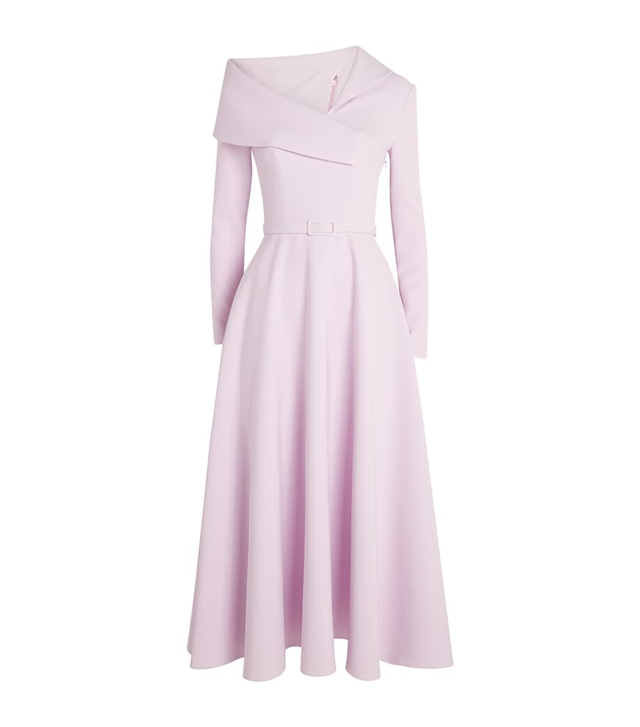 Safiyaa Womens Crepe Odelle Midi Dress Lilac Snow Image 1