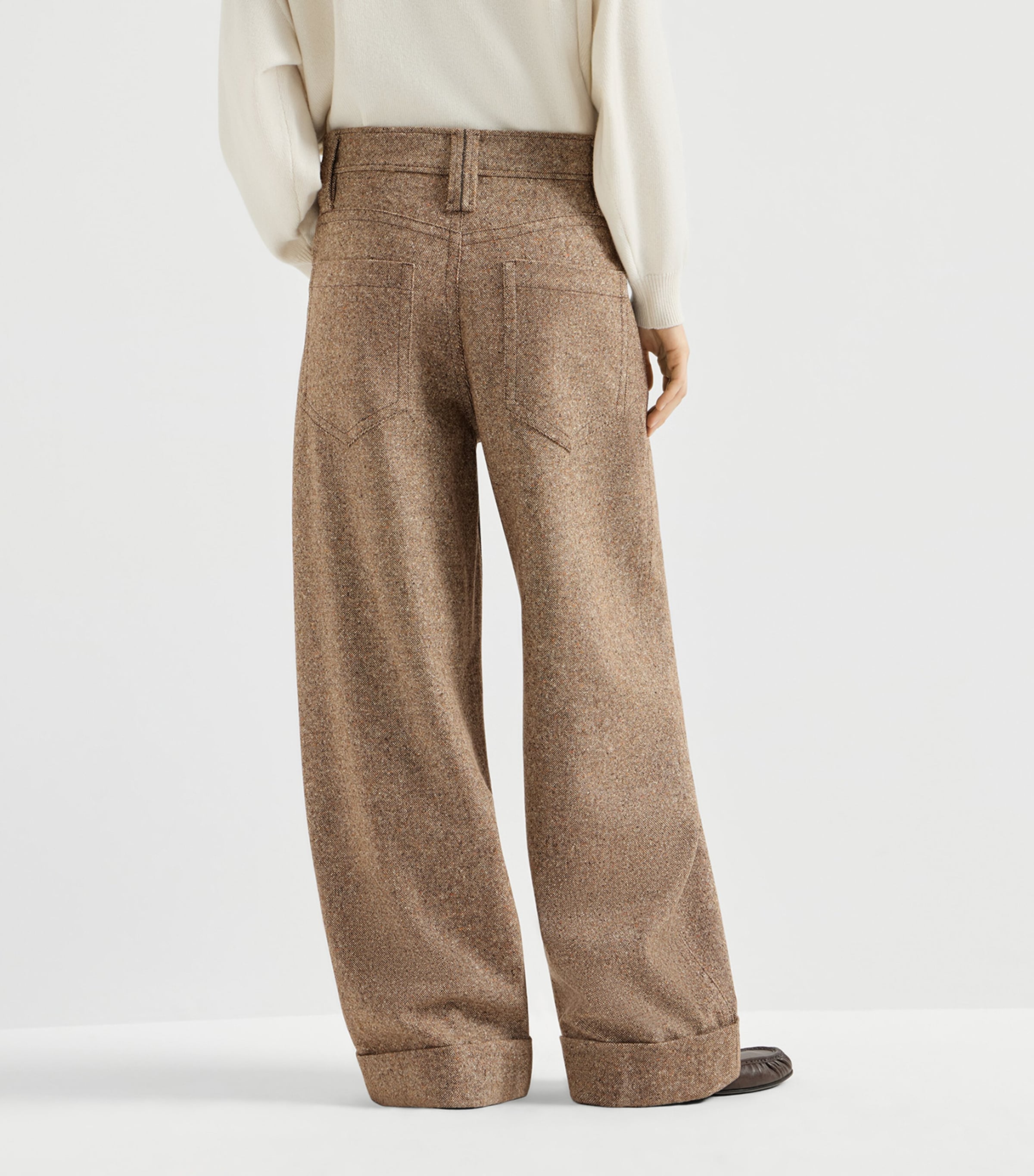Brunello Cucinelli Womens Virgin Wool-Blend Monili Trousers Image 5