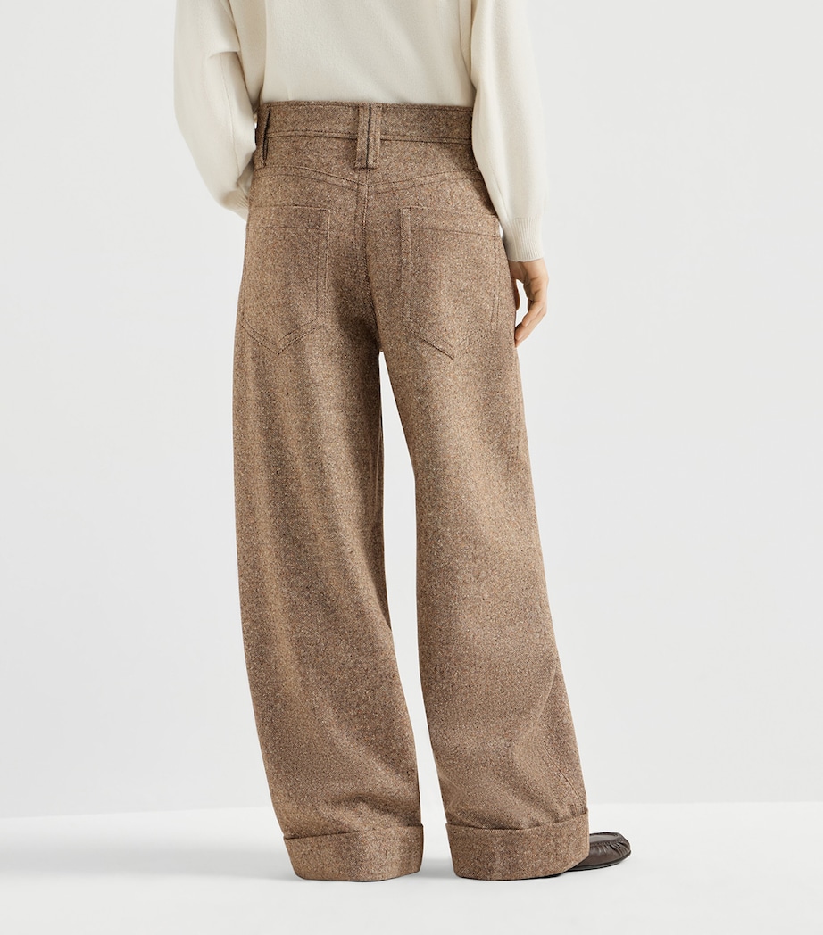 Brunello Cucinelli Womens Virgin Wool-Blend Monili Trousers Image 5