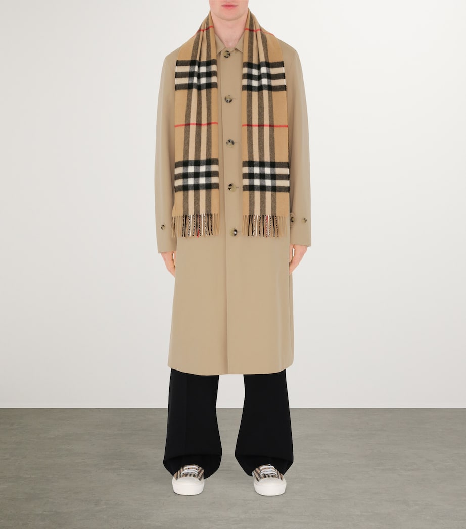 Burberry Cashmere Check Scarf Archive Beige Image 4
