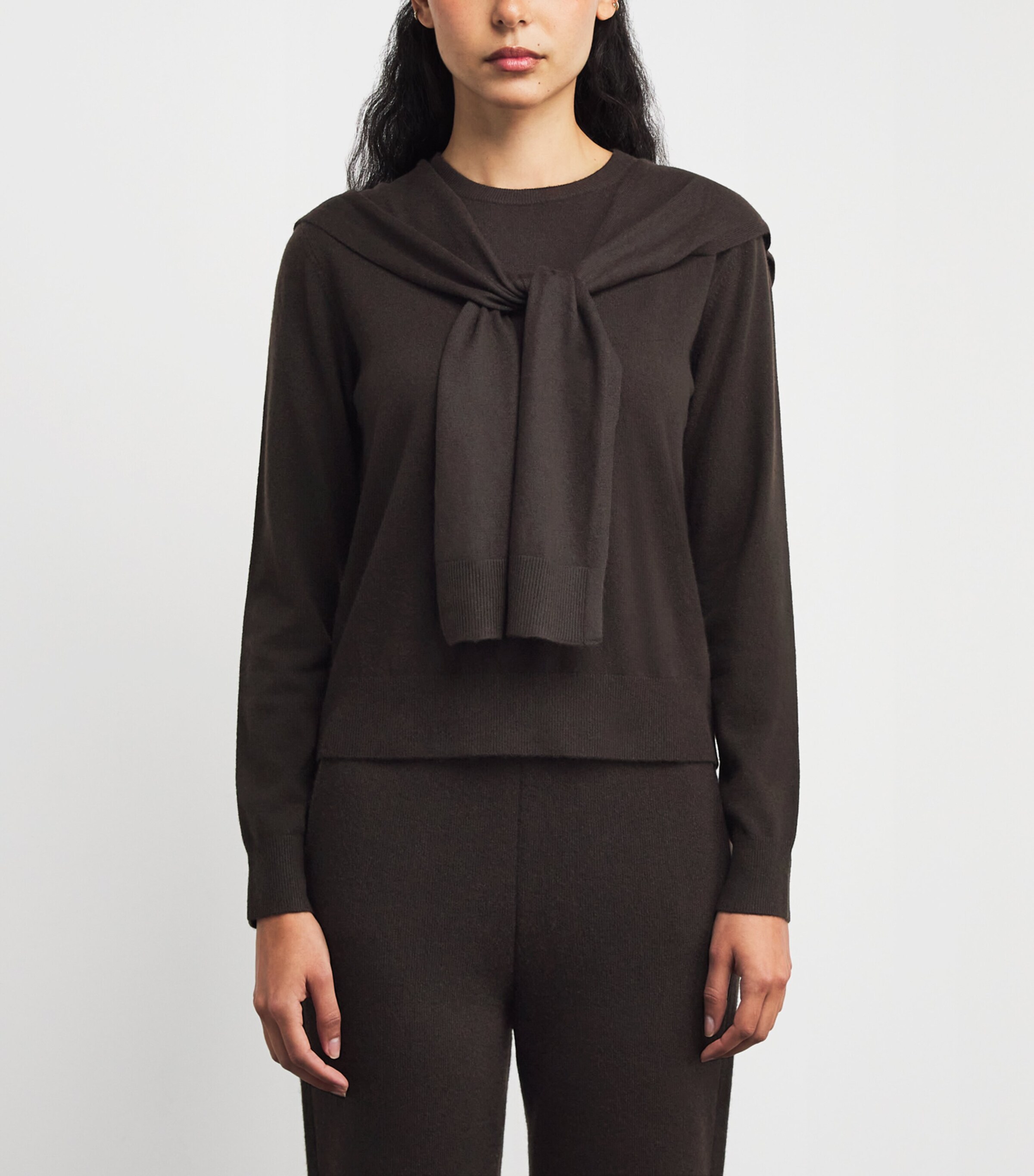 Cashmere Sonja 2-In-1 Sweater BROWN WOOD Image 3