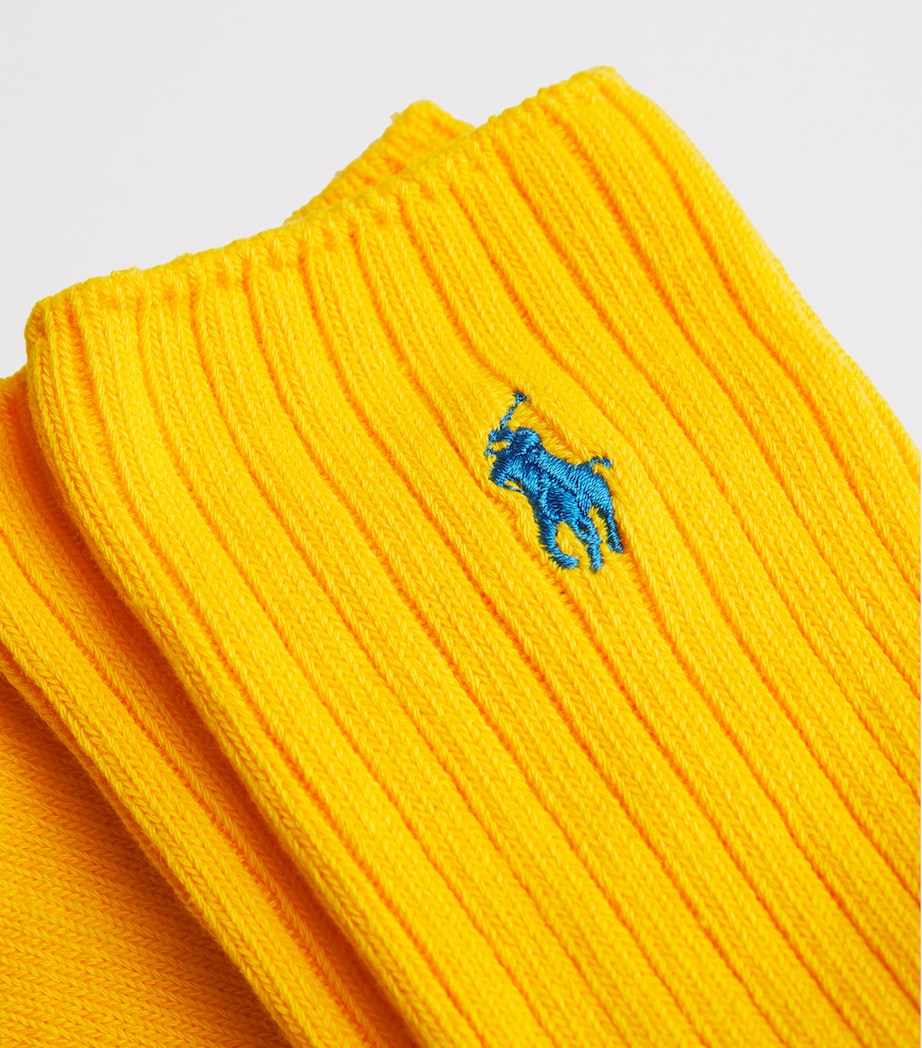 Cotton-Blend Polo Pony Socks BRIGHT YELLOW Image 2
