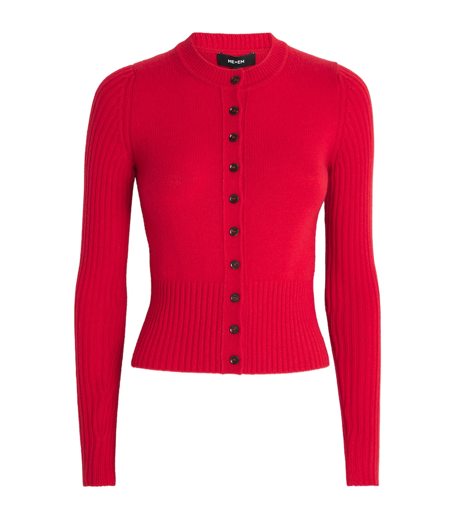 Cashmere Slim-Fit Cardigan TRUE SCARLET RED Image 1