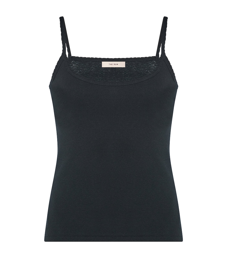 The Row Womens Denzel Cotton Tank Top Black Image 1