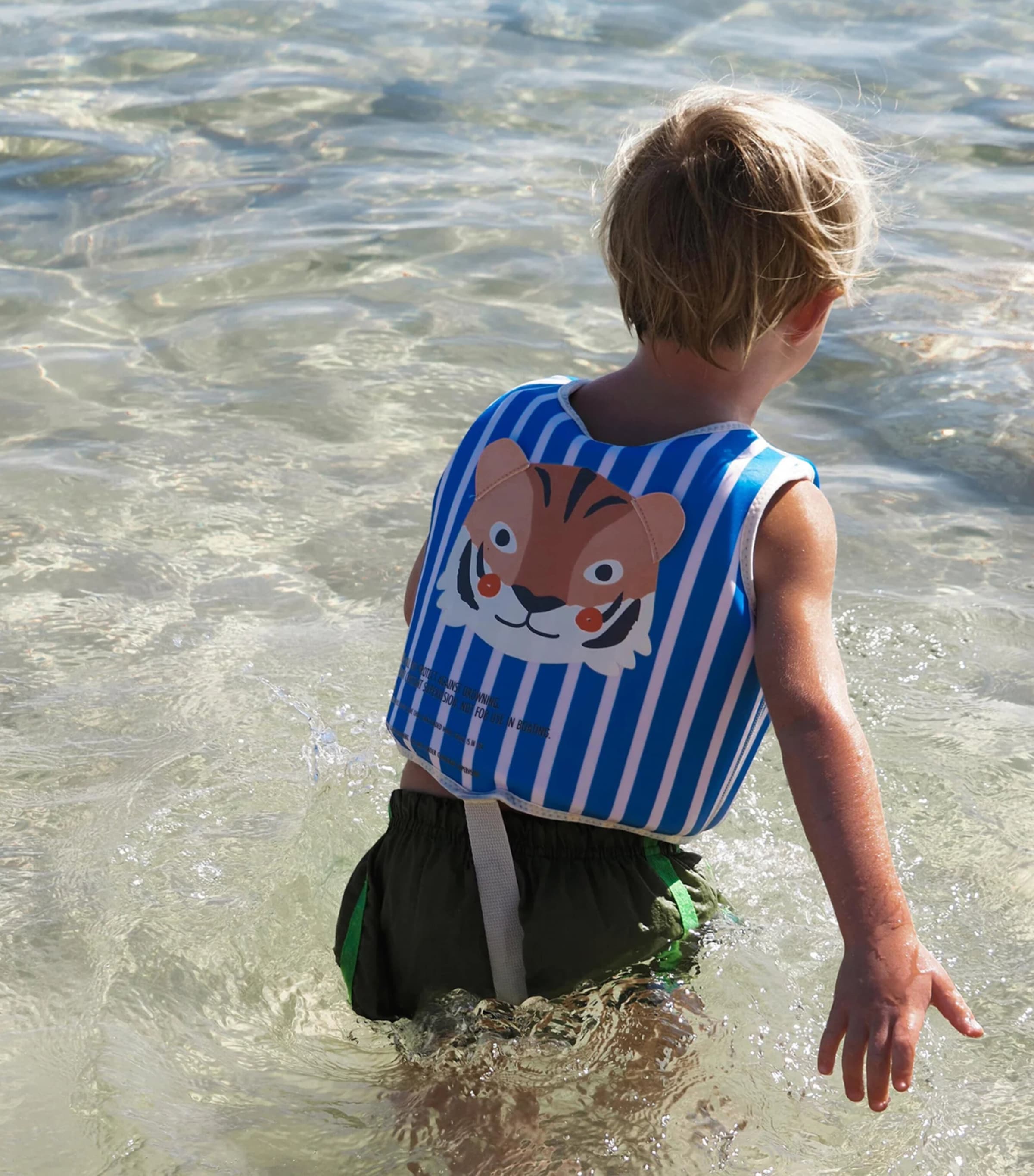 Sunnylife Kids Tino the Tiger Swim Vest (24-36 Months) Blue Image 2