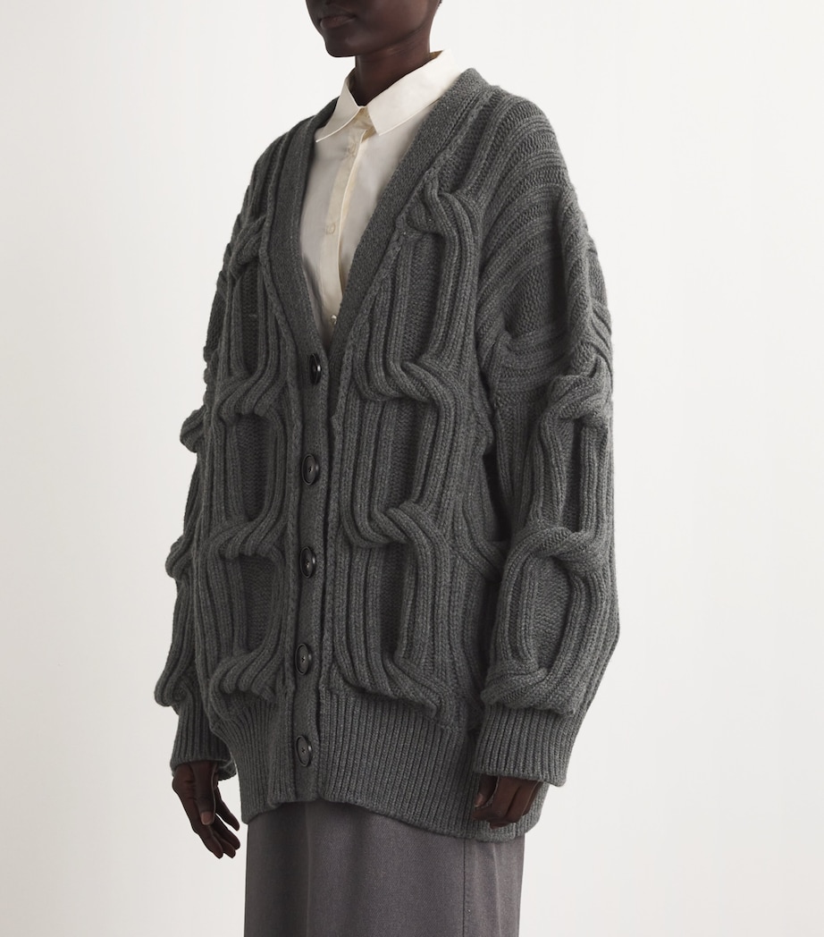 Virgin Wool Falabella Cardigan 1267 DGREY MELANGE Image 3