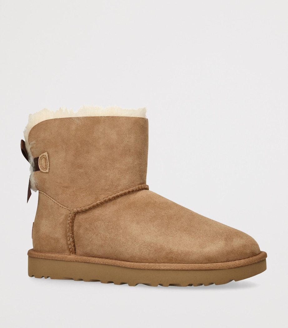 Suede Mini Bailey Bow II Ankle Boots TAN Image 3