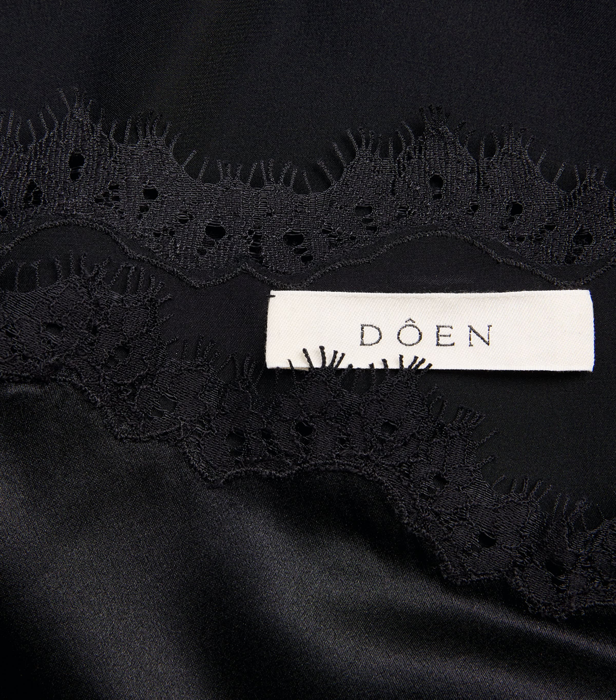 Silk Lace-Trim Loure Top BLACK W BLACK LACE Image 5