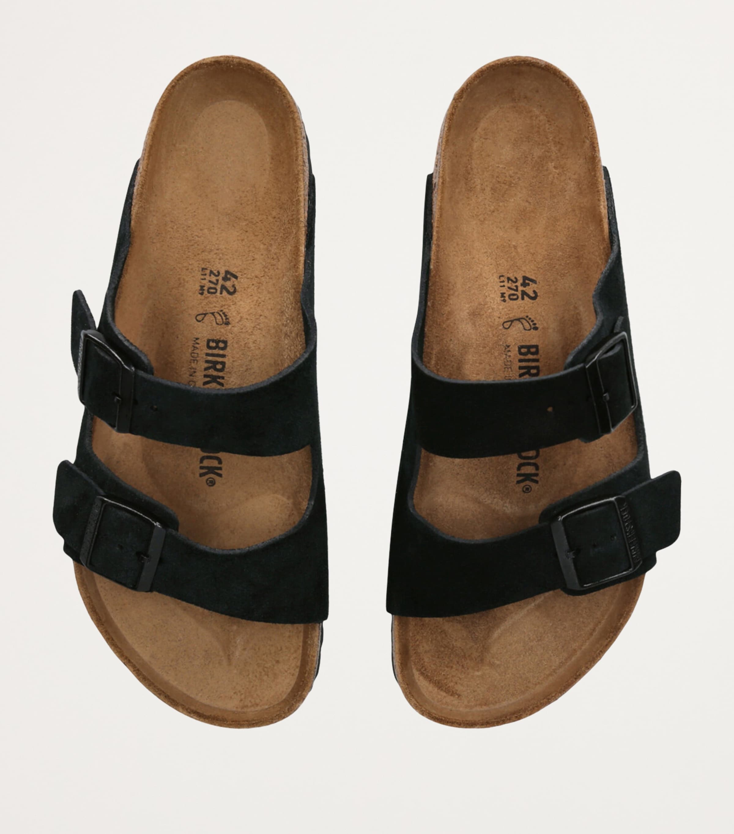 Birkenstock Suede Arizona Sandals Black Image 4