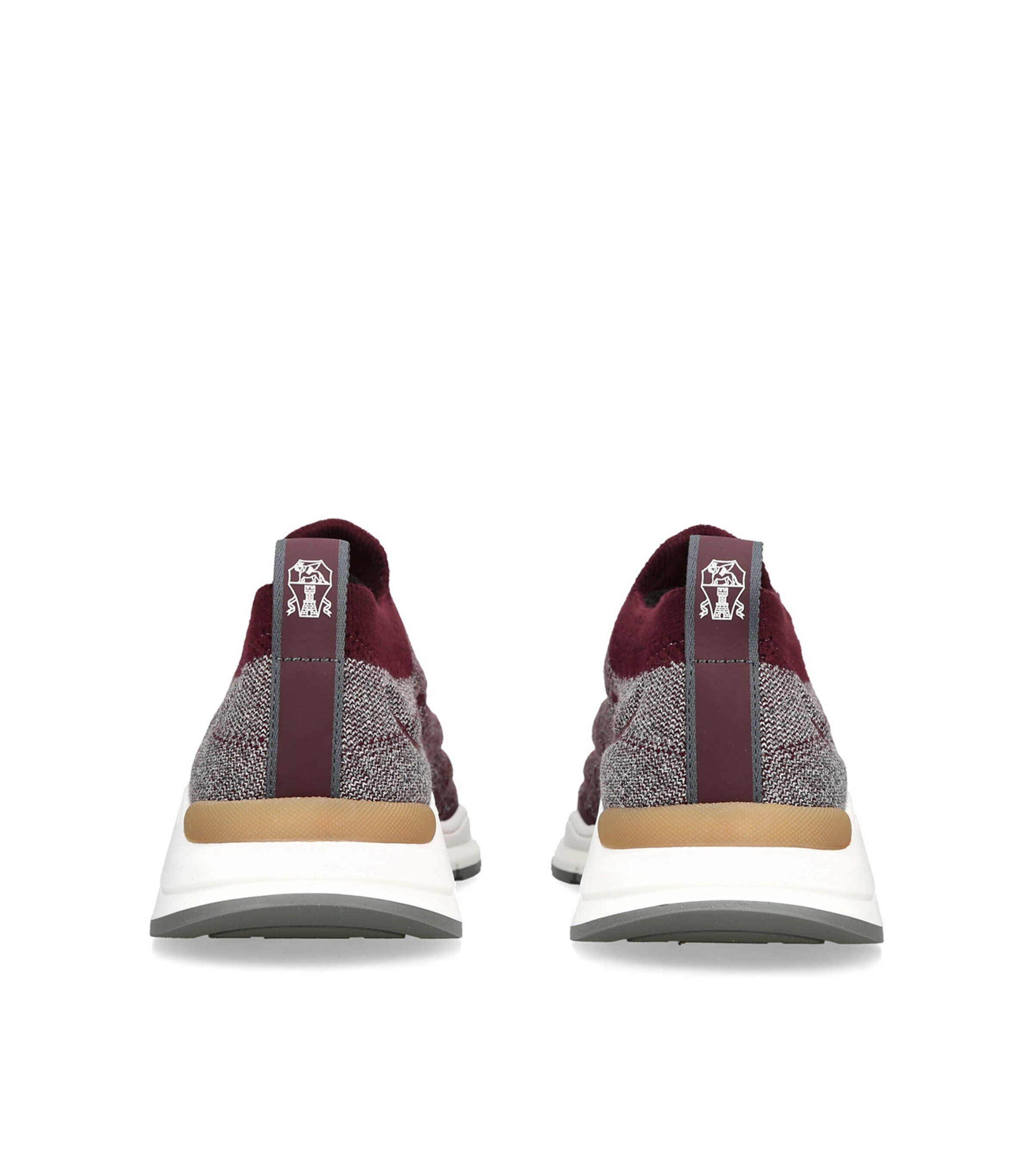 Brunello Cucinelli Kids Knitted Slip-On Sneakers Wine Comb Image 4