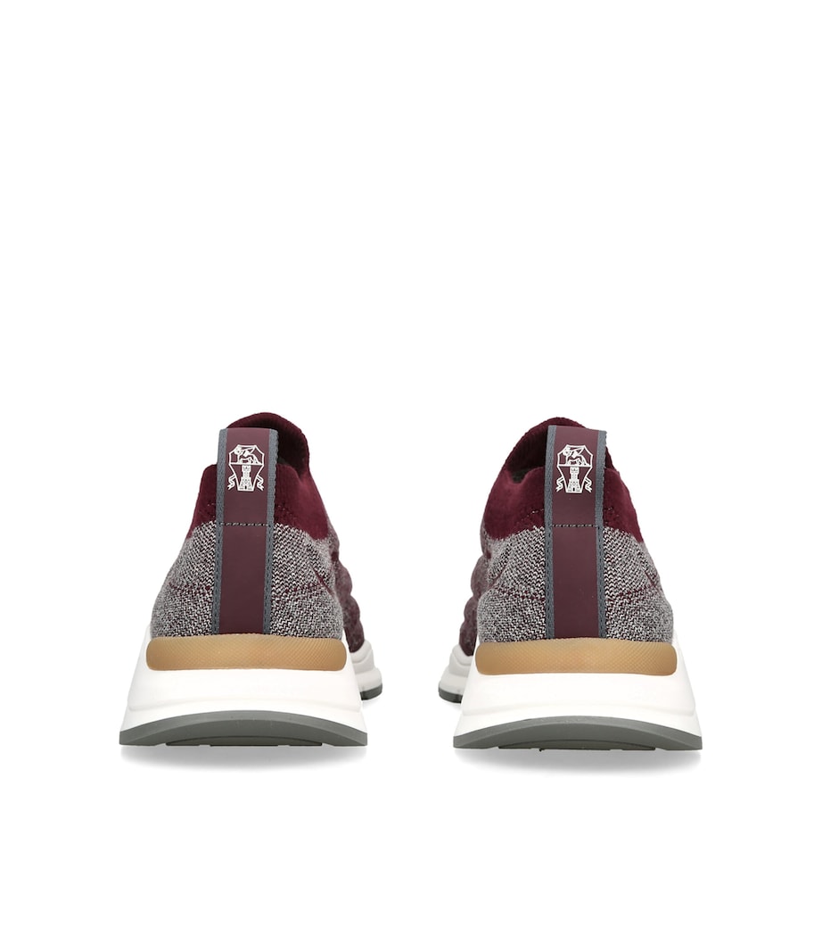 Brunello Cucinelli Kids Knitted Slip-On Sneakers Wine Comb Image 4