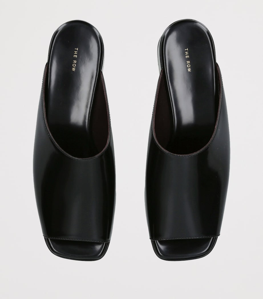 Emi Leather Flatform Sandals BLACK Image 4