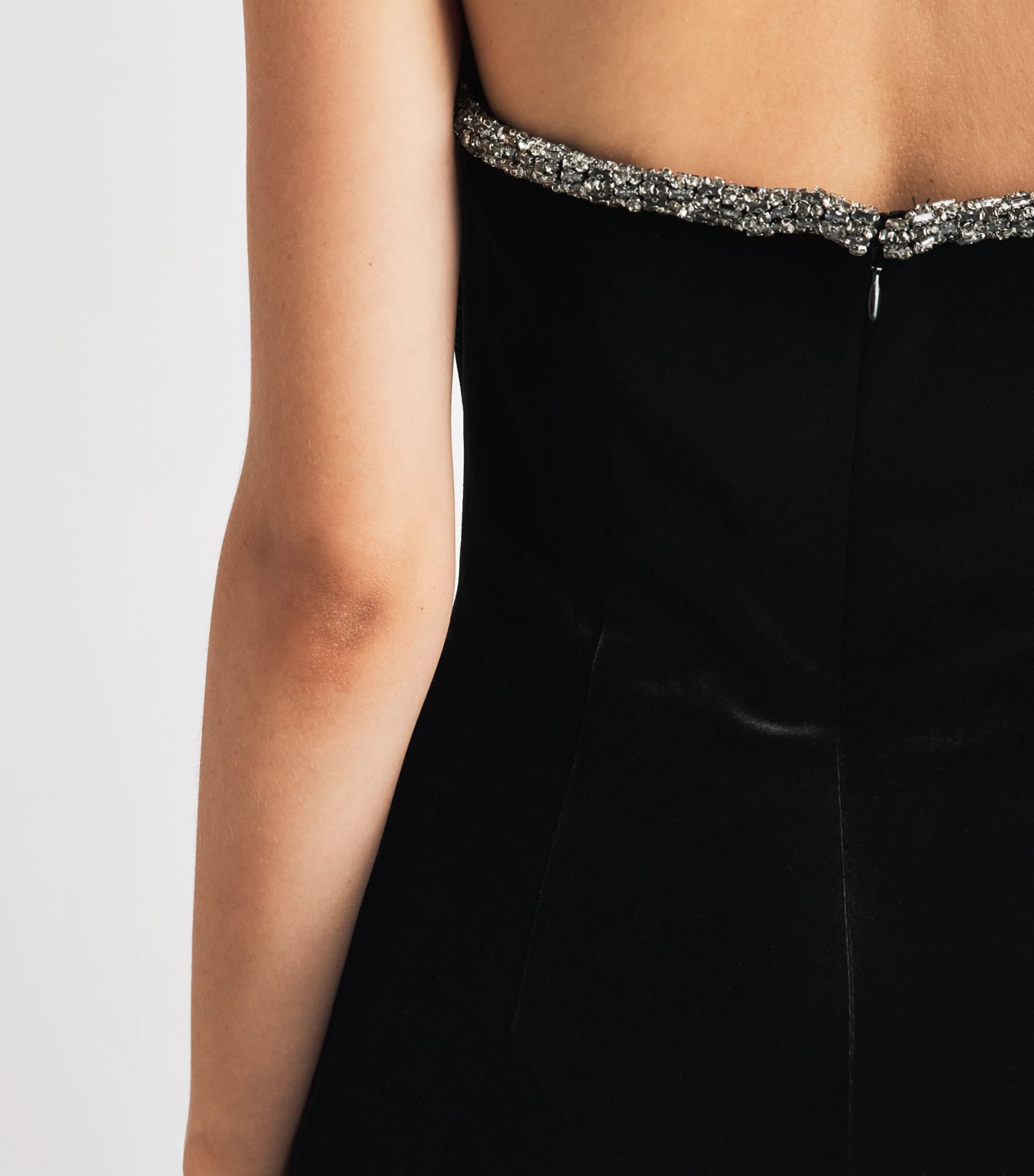 Self-Portrait Womens Velvet Embellished Maxi Dress Black Image 3