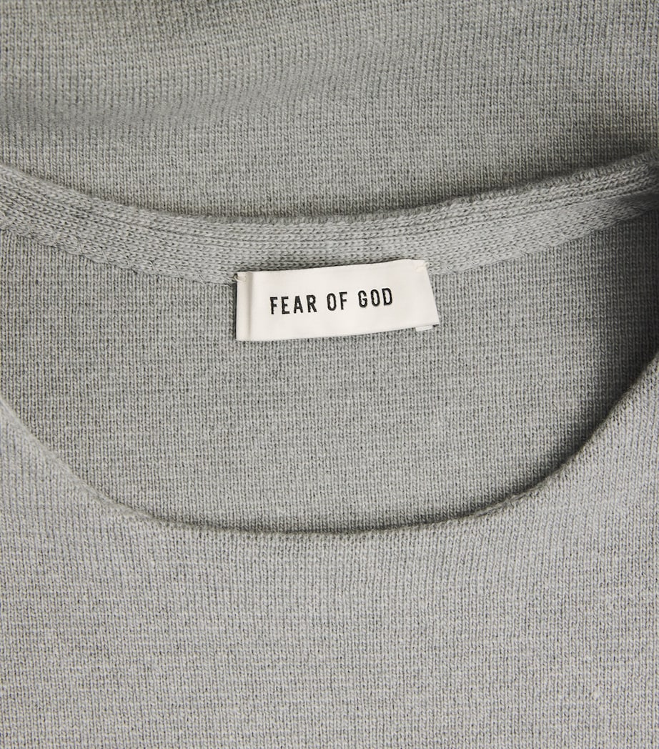 Virgin Wool Milano Stitch Oversized T-Shirt FLINT Image 5