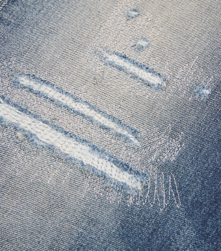 Heritage Straight Distressed Jeans BLUE Image 5