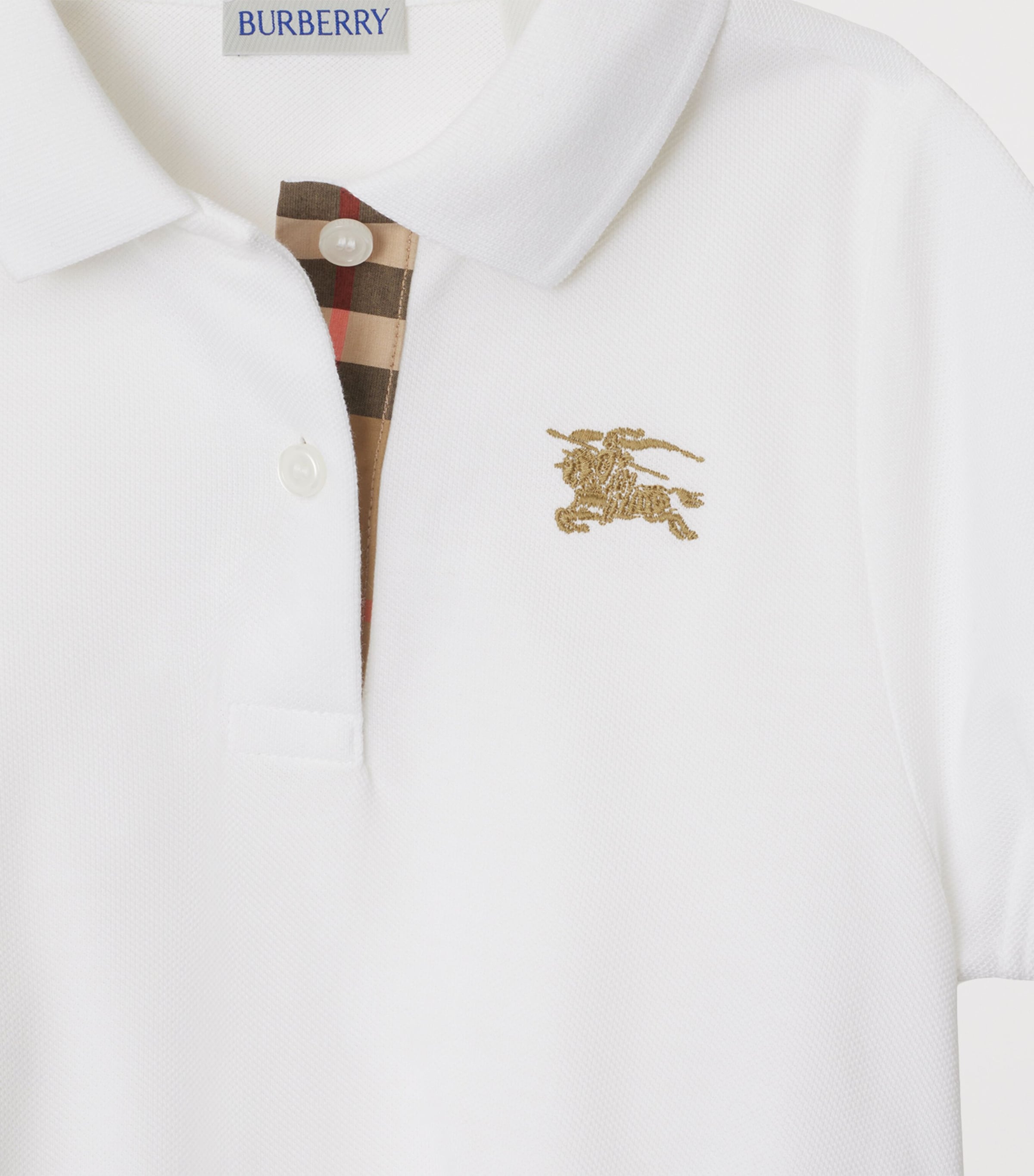 Cotton EKD Polo Dress (3-12 Years) WHITE Image 3